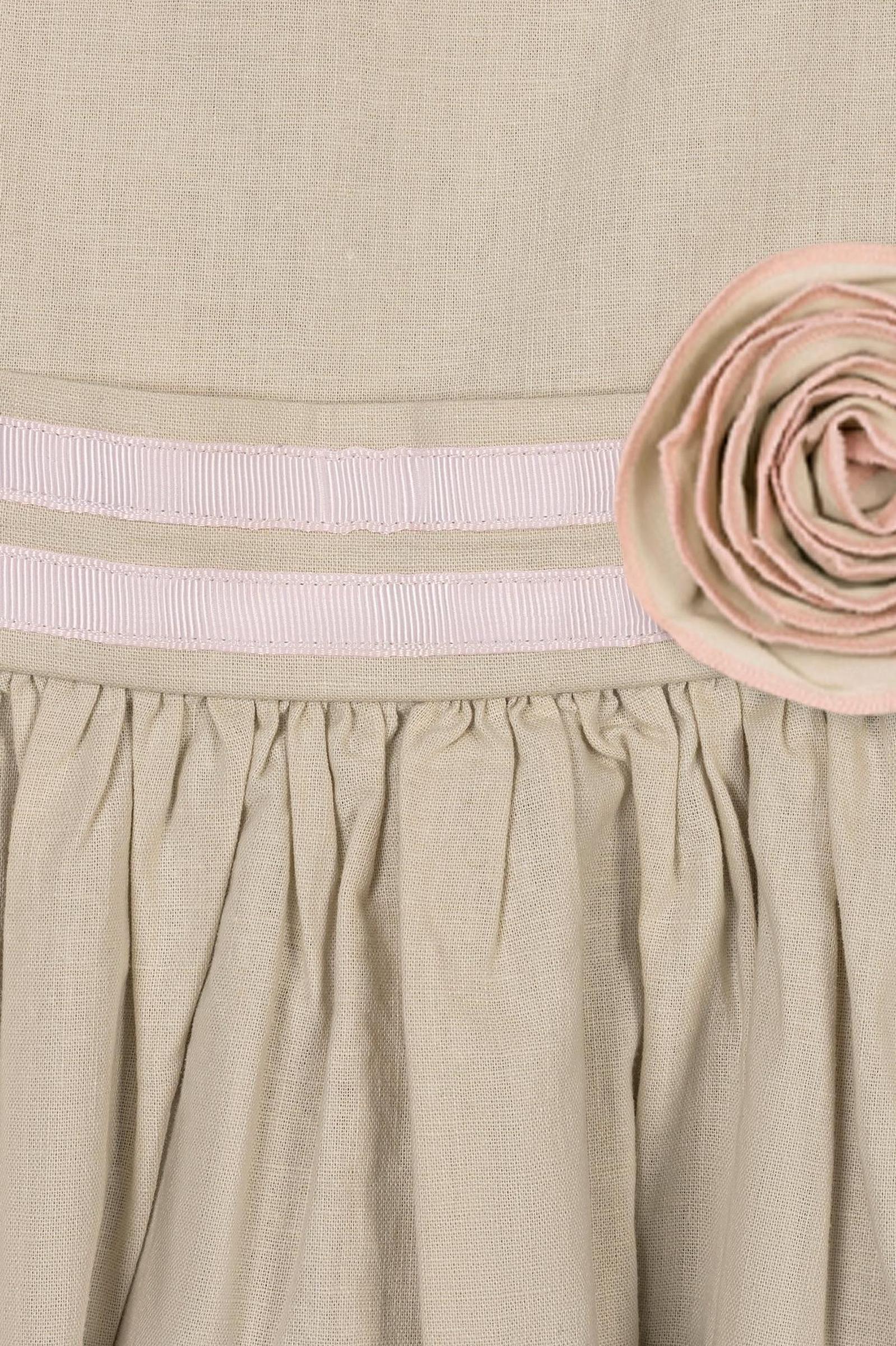 Linen Cami Rosette Dress, Sand, Toddler & Kids
