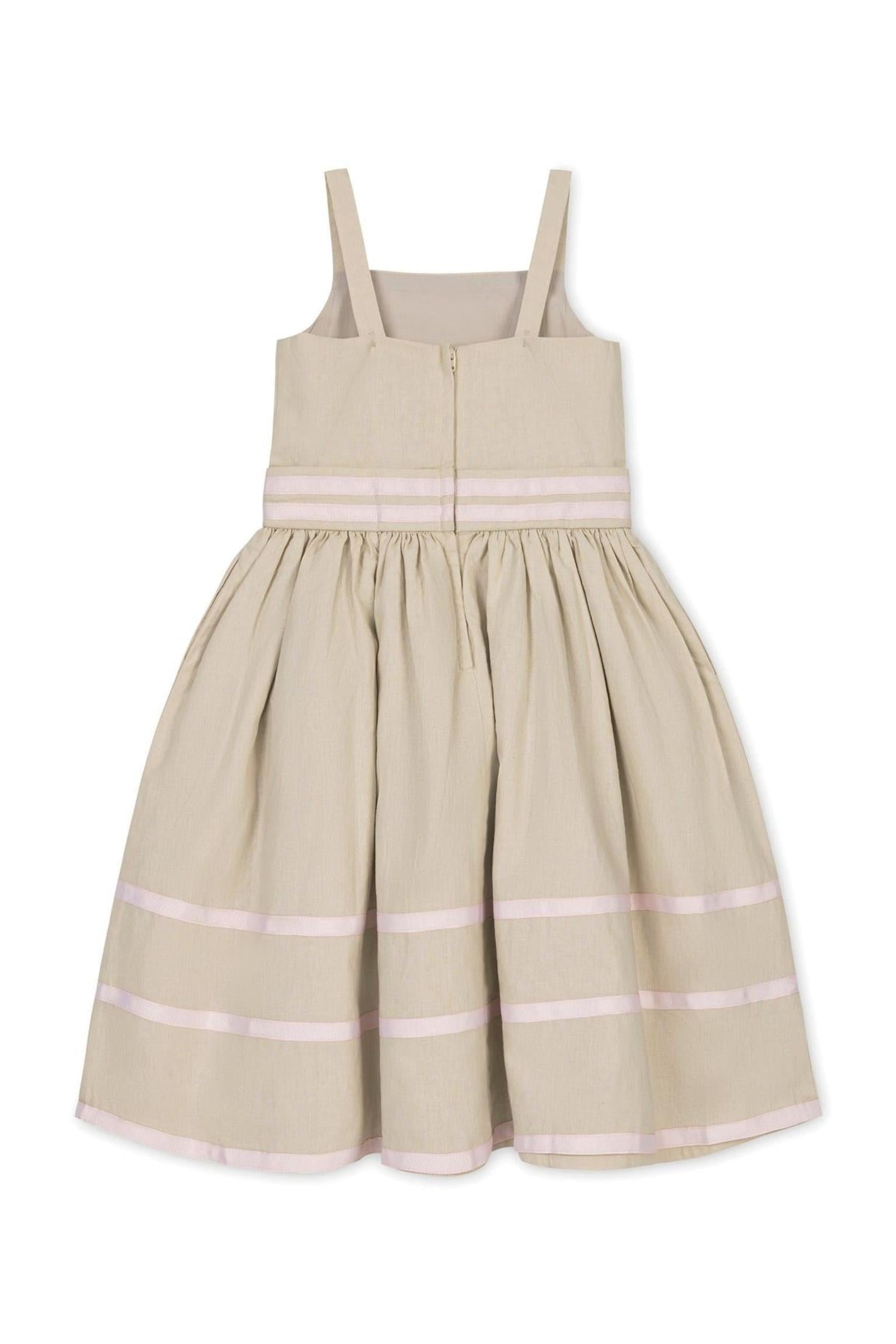 Linen Cami Rosette Dress, Sand, Toddler & Kids
