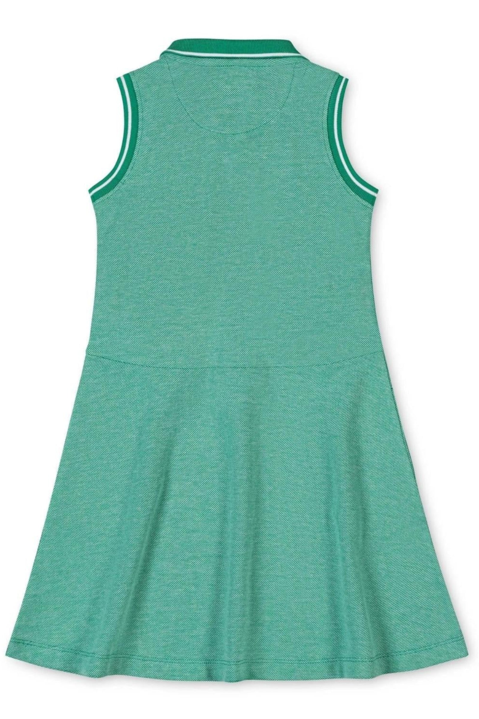 Organic Cotton Pique Polo Dress for Girls, Kelly Green, Sizes 2T-12