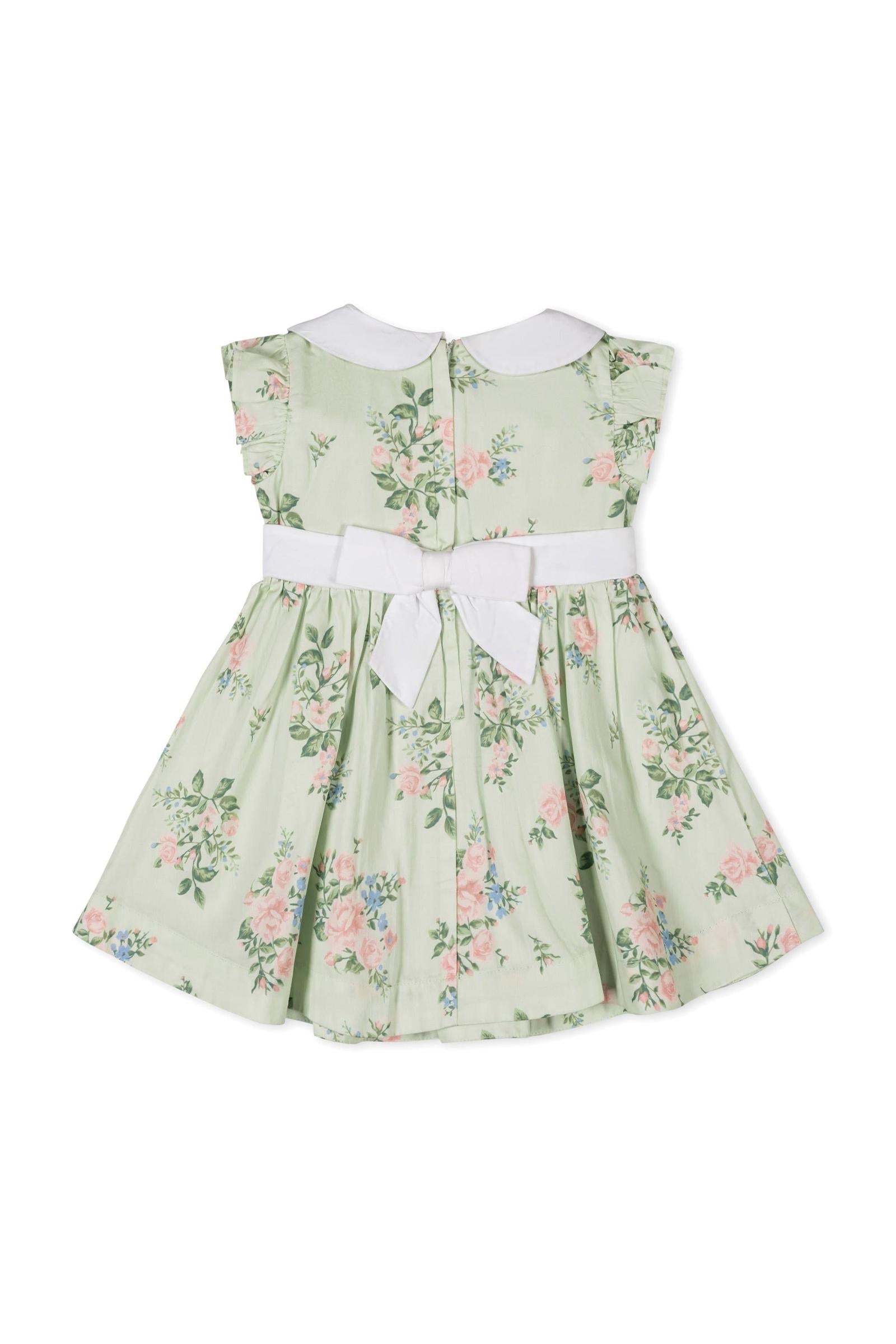 Organic Cotton Peter Pan Collar Party Dress for Babies, Chateau Floral, Sizes 0-24M
