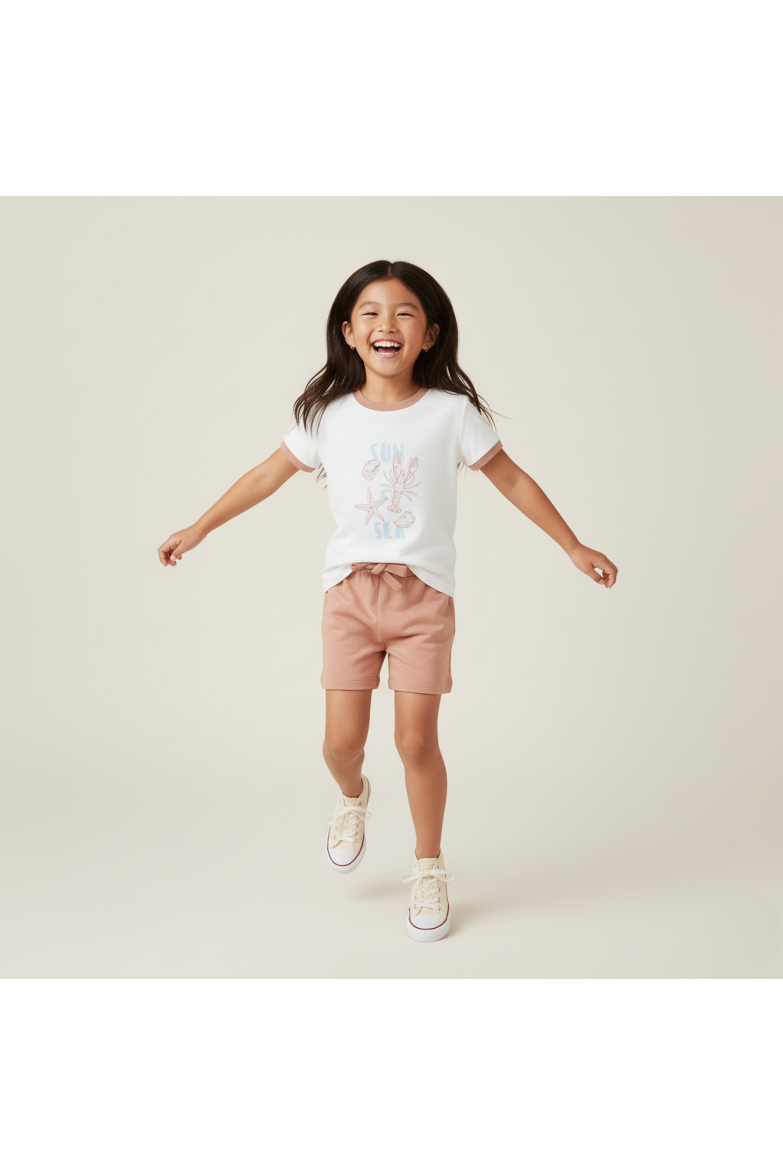 Organic Graphic Tee & Shorts Set - Beach Day