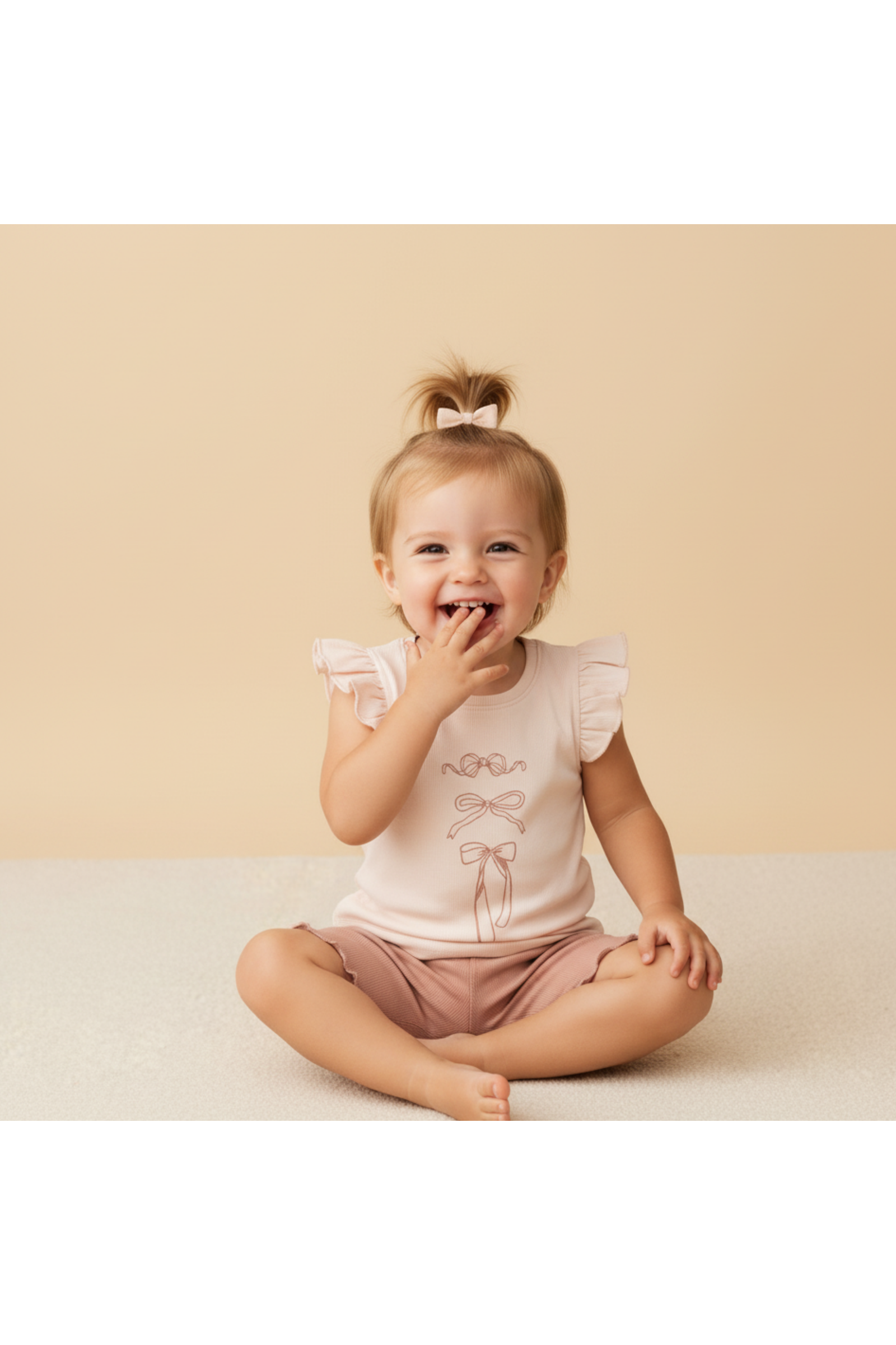 Organic Sleeveless Flutter Top & Shorts Set - Bows