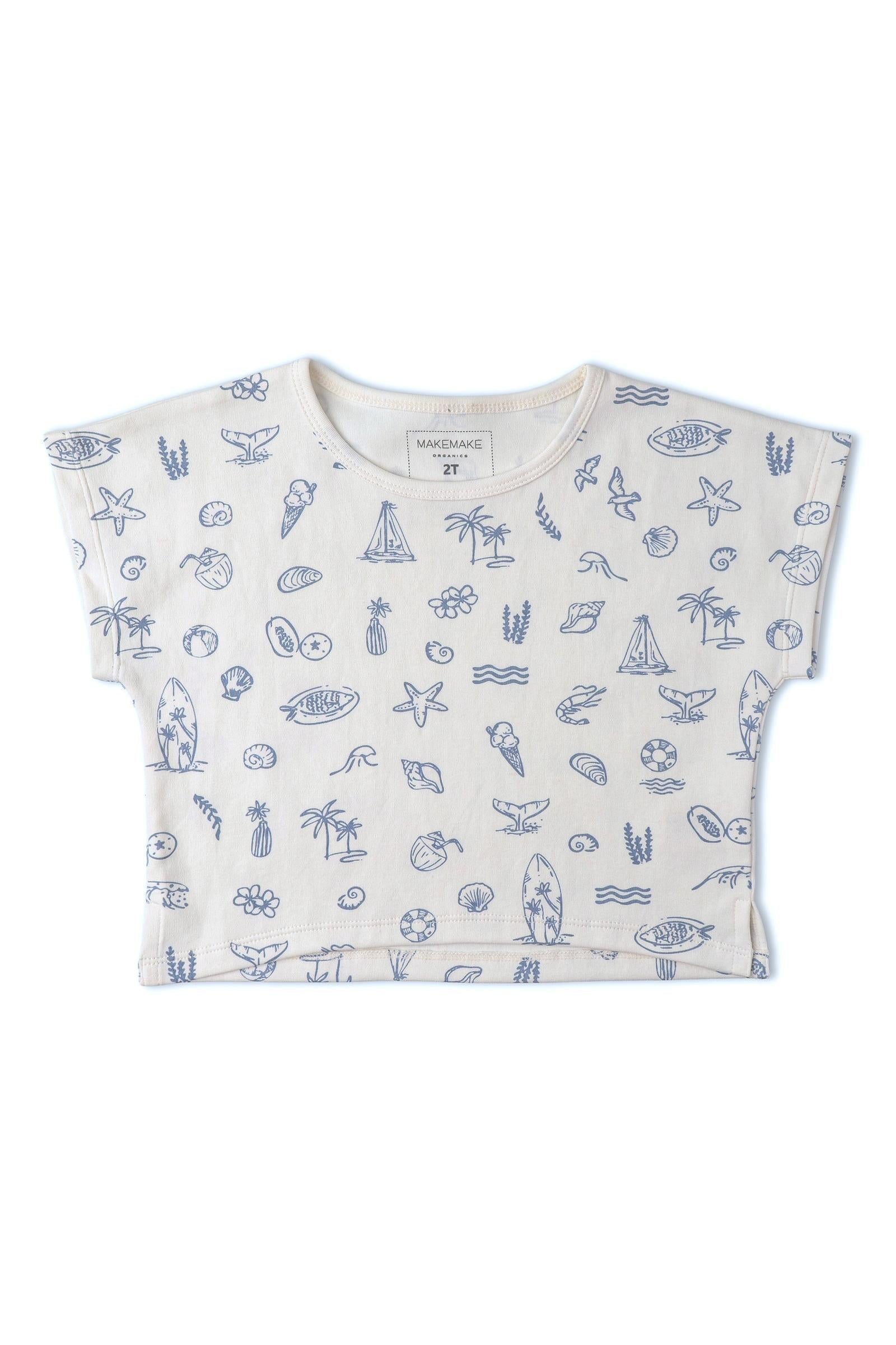 Organic Drop Shoulder Tee & Shorts Set - Coastal