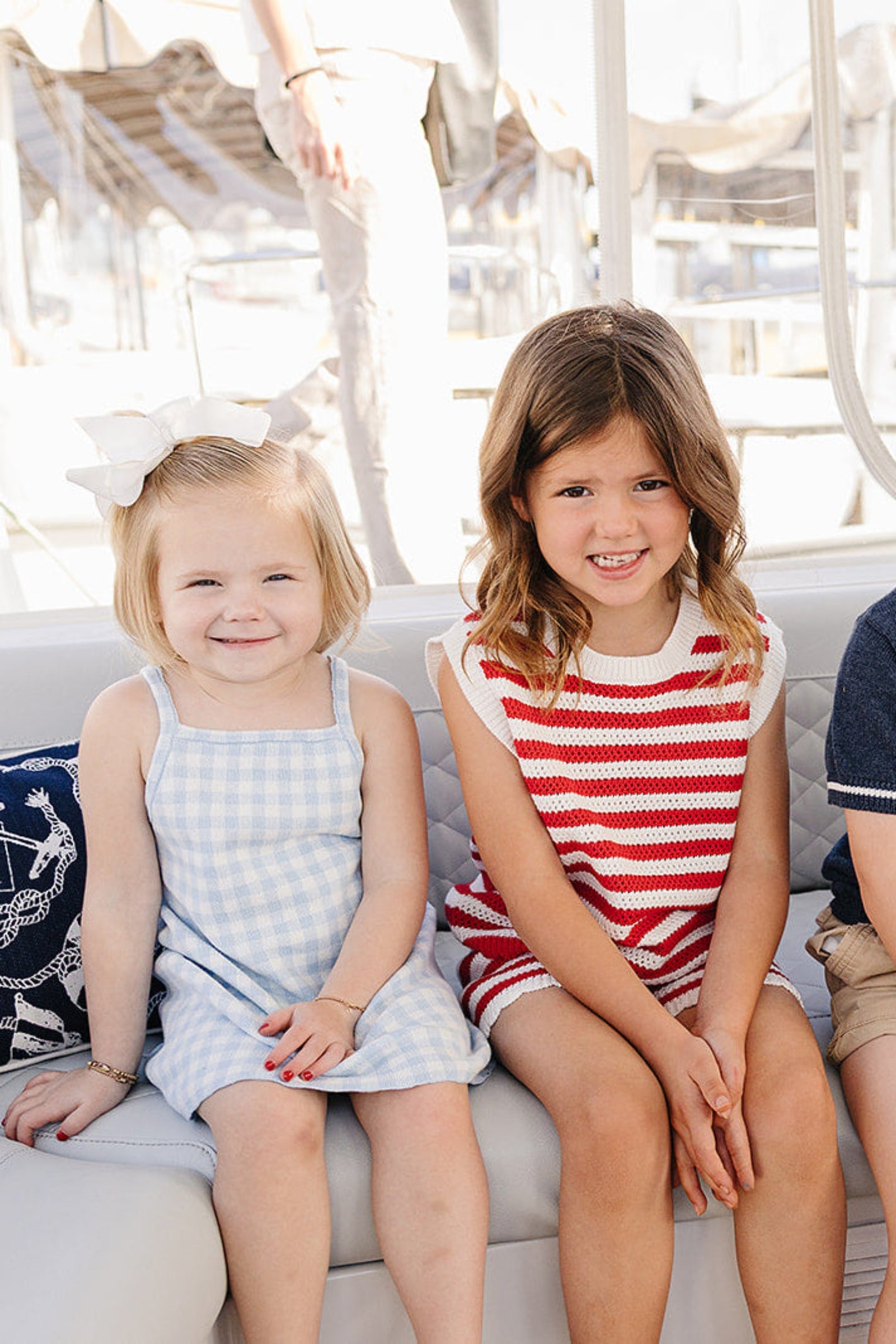Red Stripe Knit Short Tank Set, Cotton, Toddler & Kids