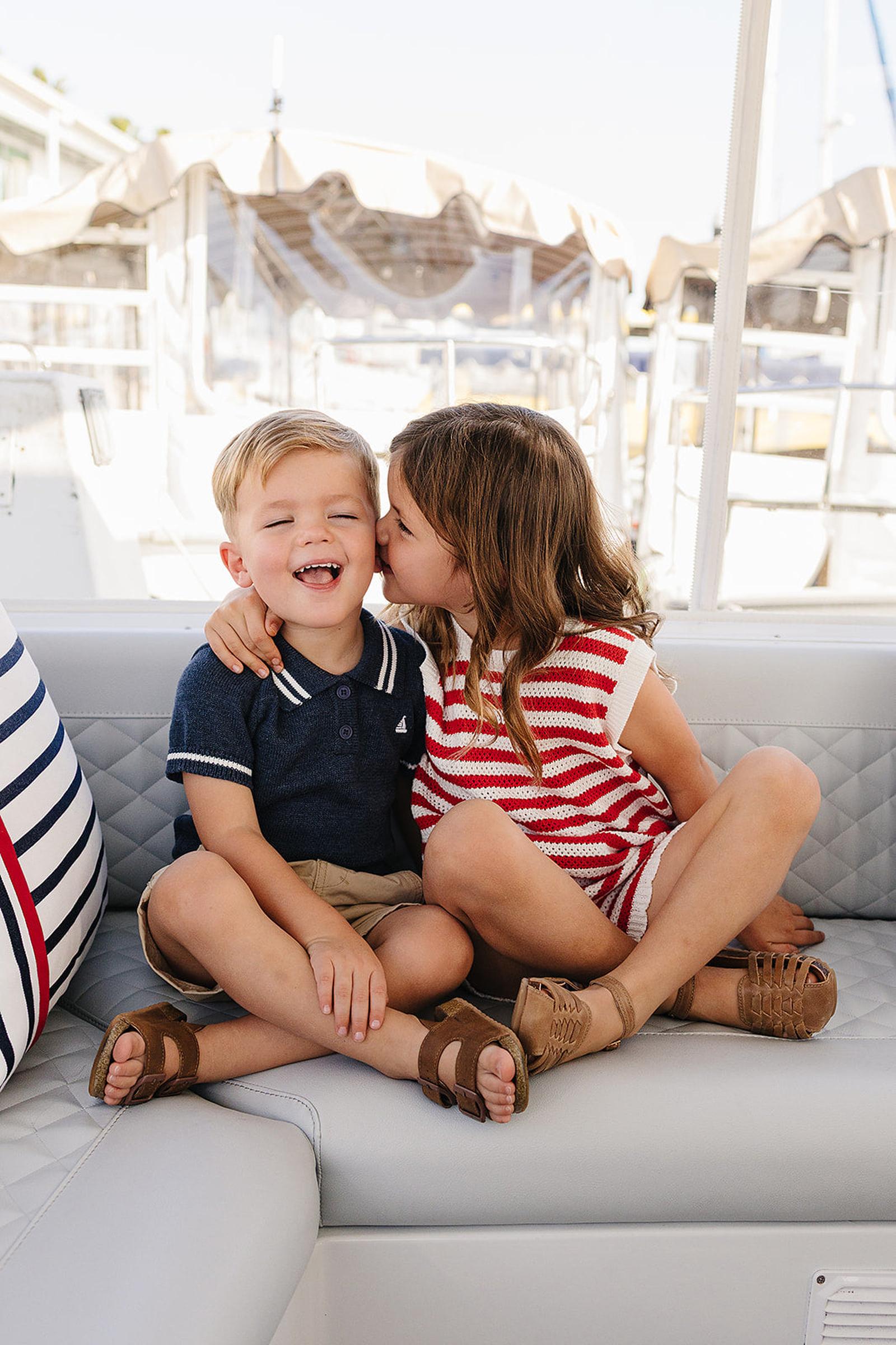 Cotton Collared Sailboat Knit Shirt for Boys, Navy, Toddler & Kids