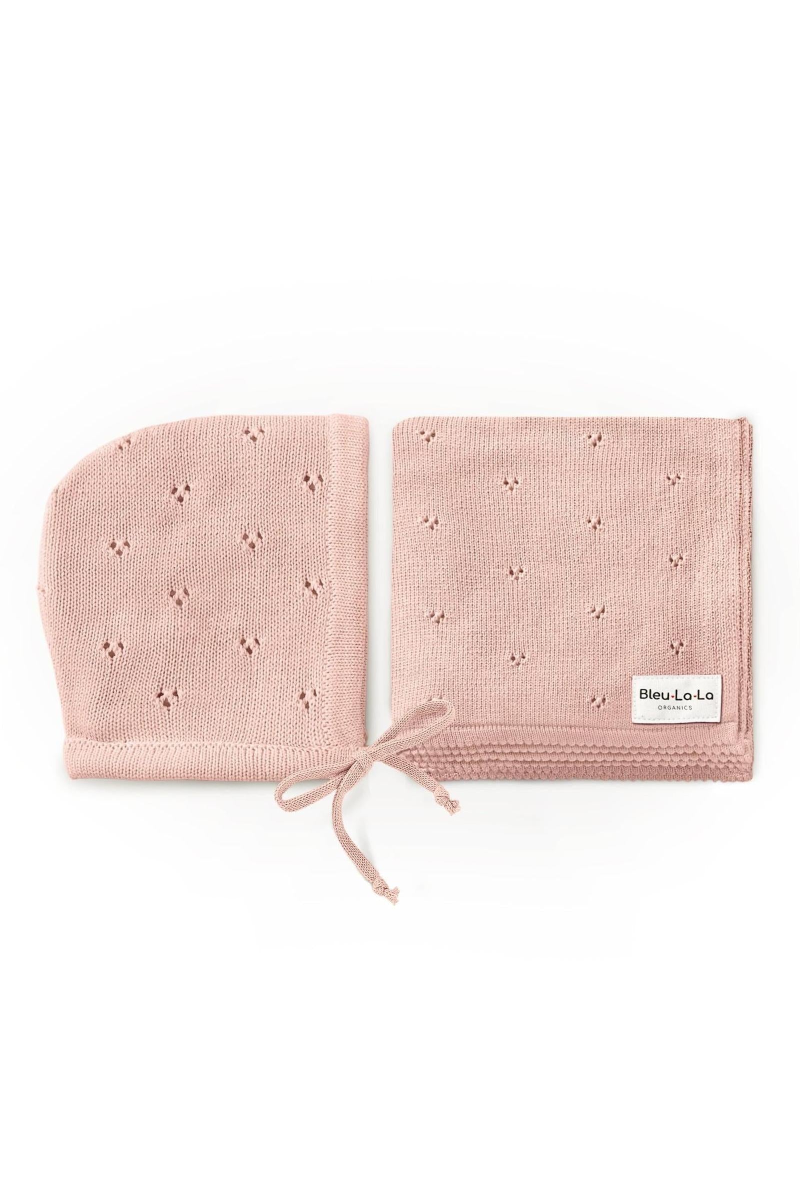 Organic Pointelle Swaddle Blanket + Hat Gift Set
