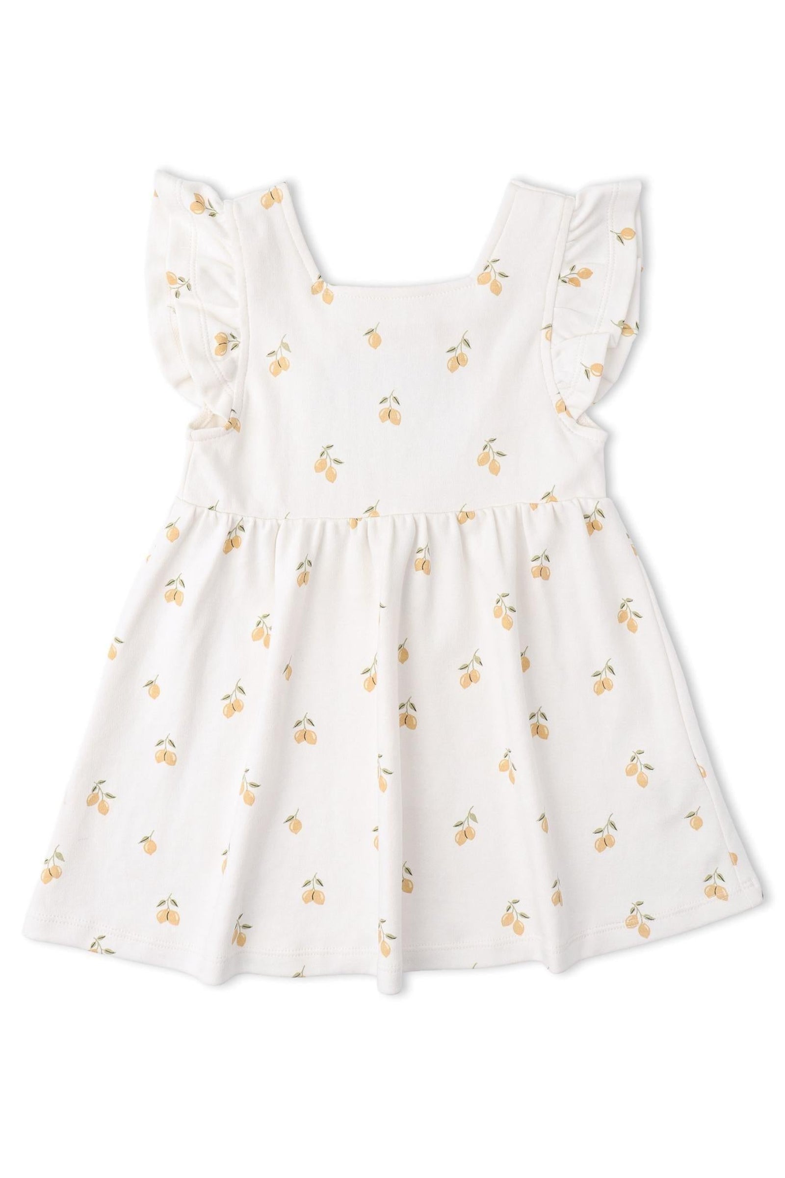 Organic Cutout Back Dress - Lemons