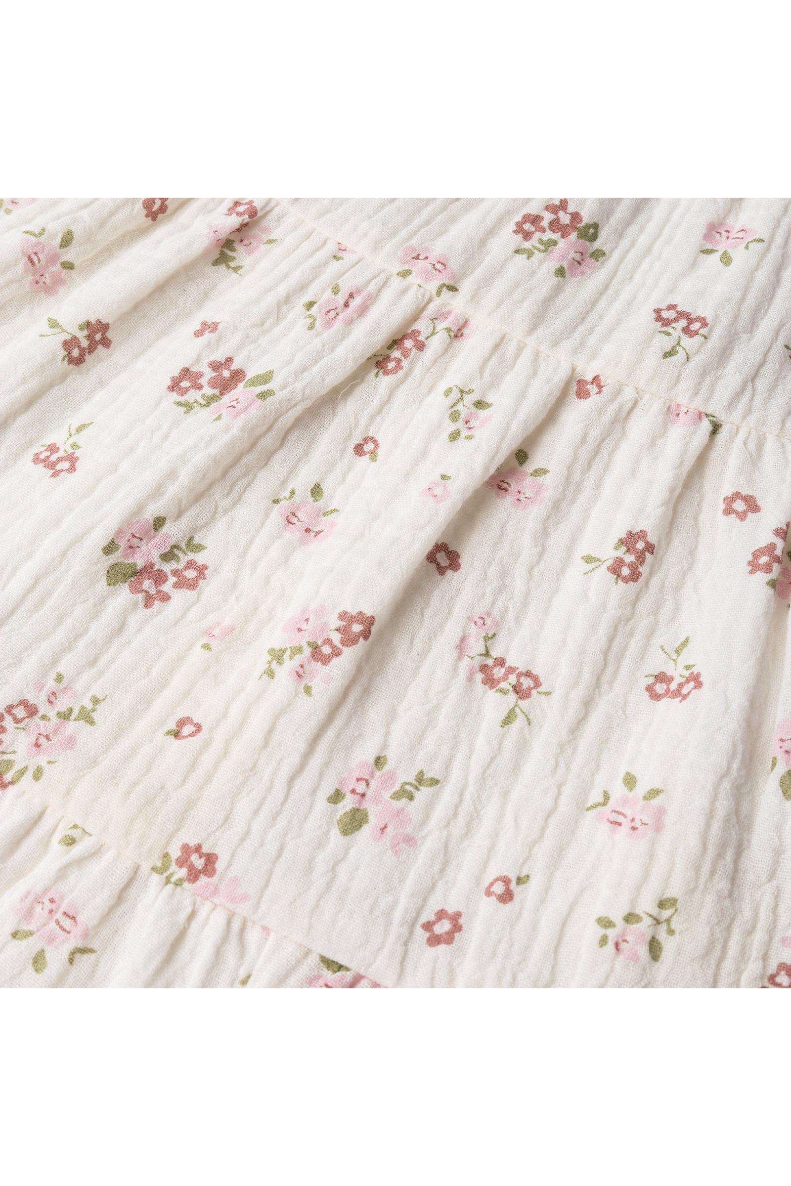 Organic Sleeveless Ruffle Bubble Romper - Blush Floral