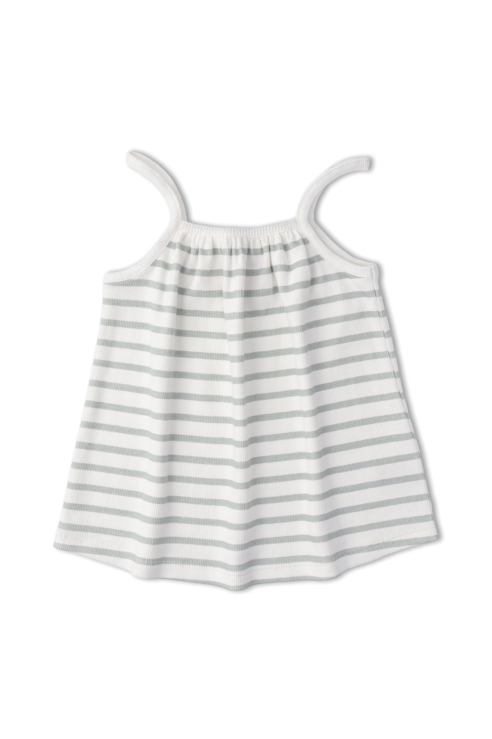 Organic Tank Top & Shorts Set - Fog Stripes