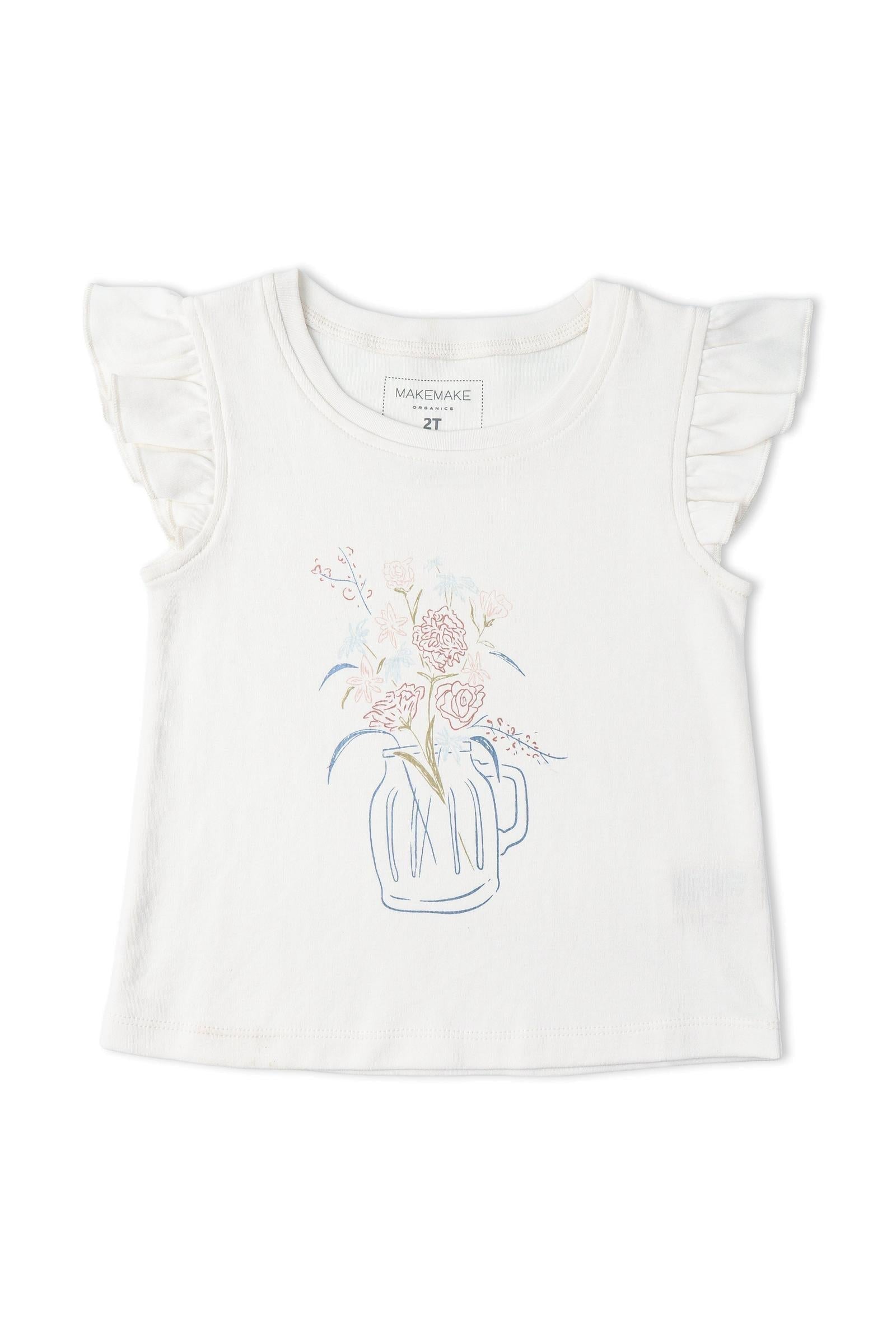 Organic Sleeveless Flutter Top & Shorts Set - Spring Floral