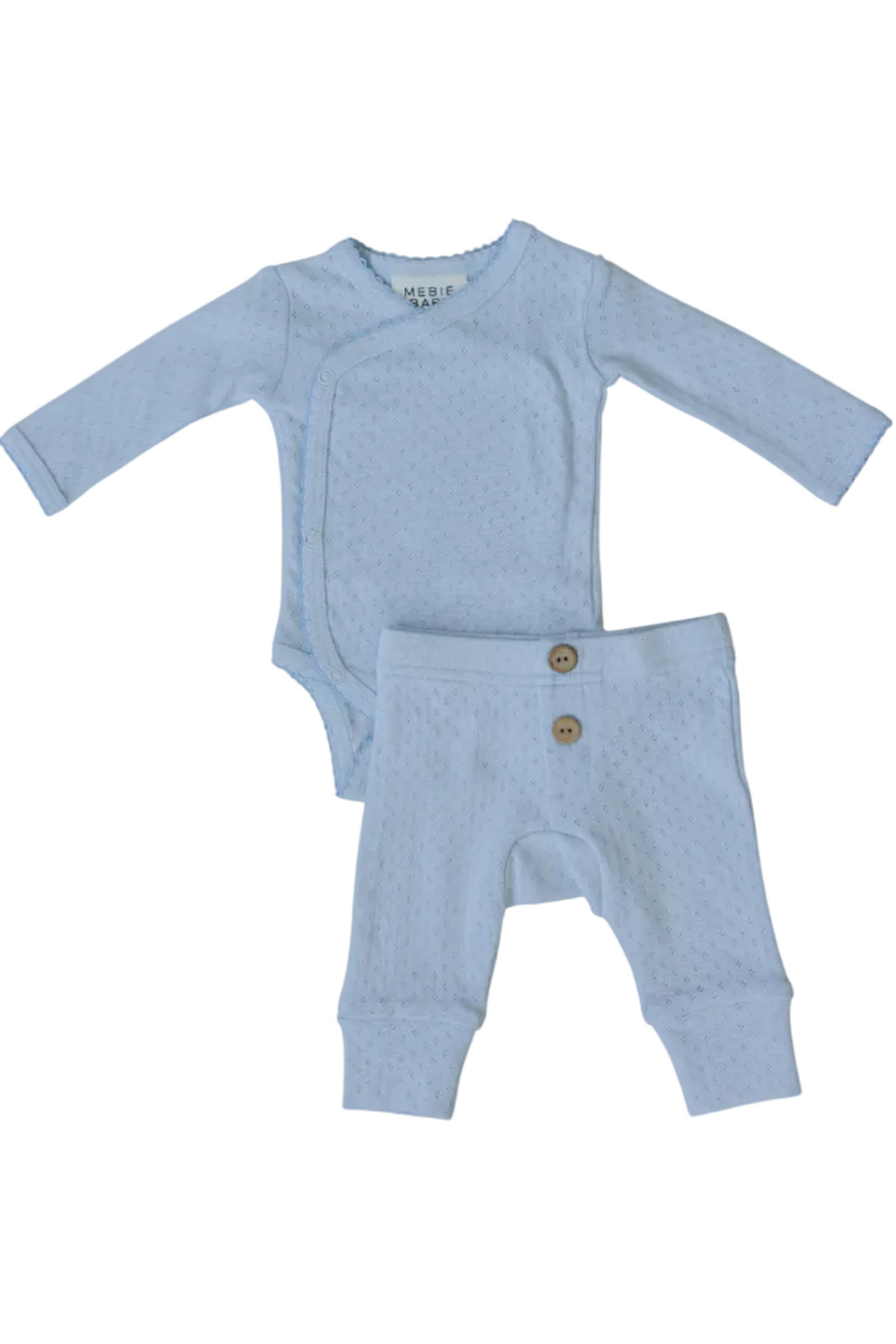 Blue Pointelle Baby Boy Layette Set