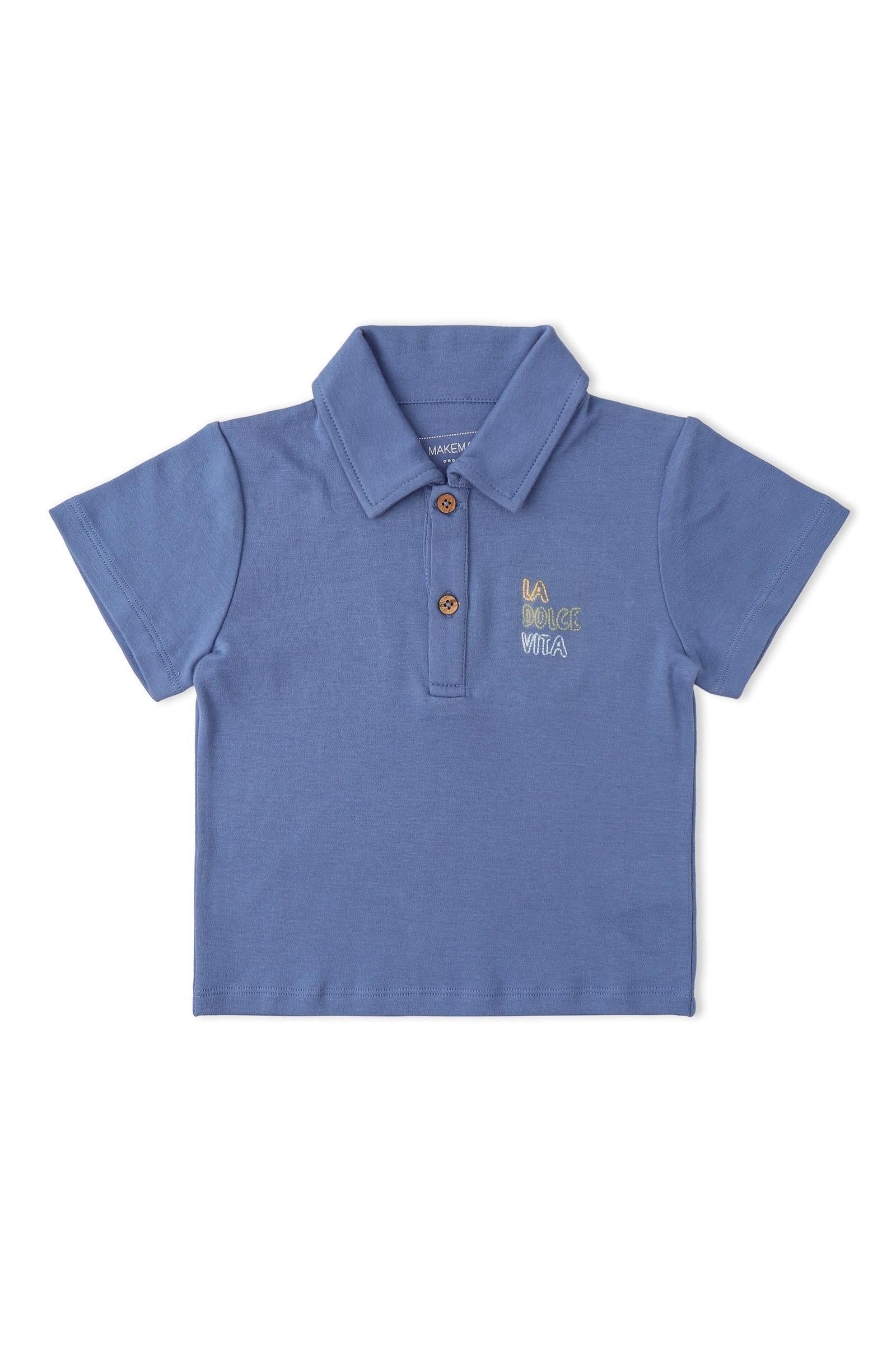 Organic Polo Shirt & Shorts Set - Slate