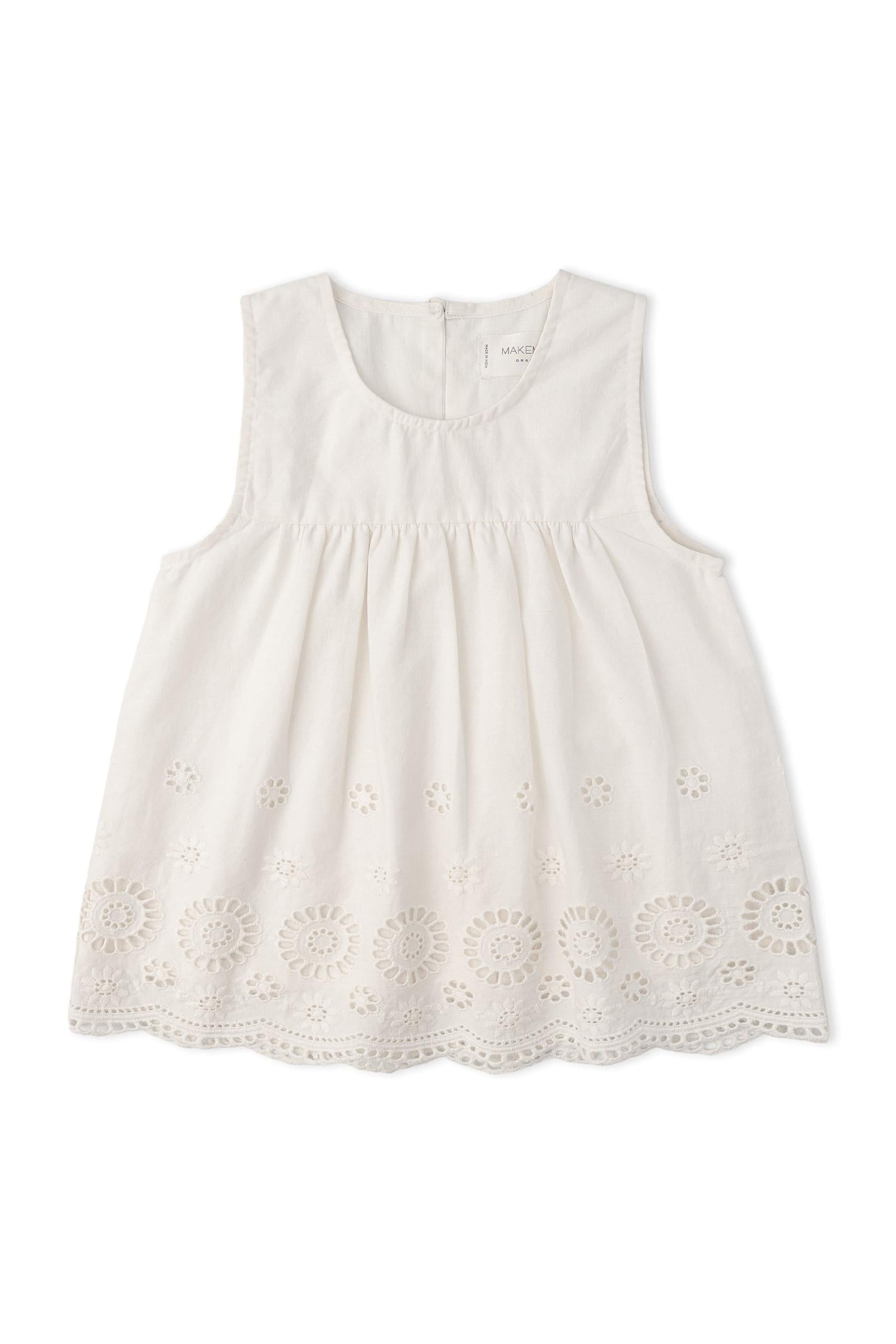 Organic Eyelet Top And Pant Set - Ivory Eyelet