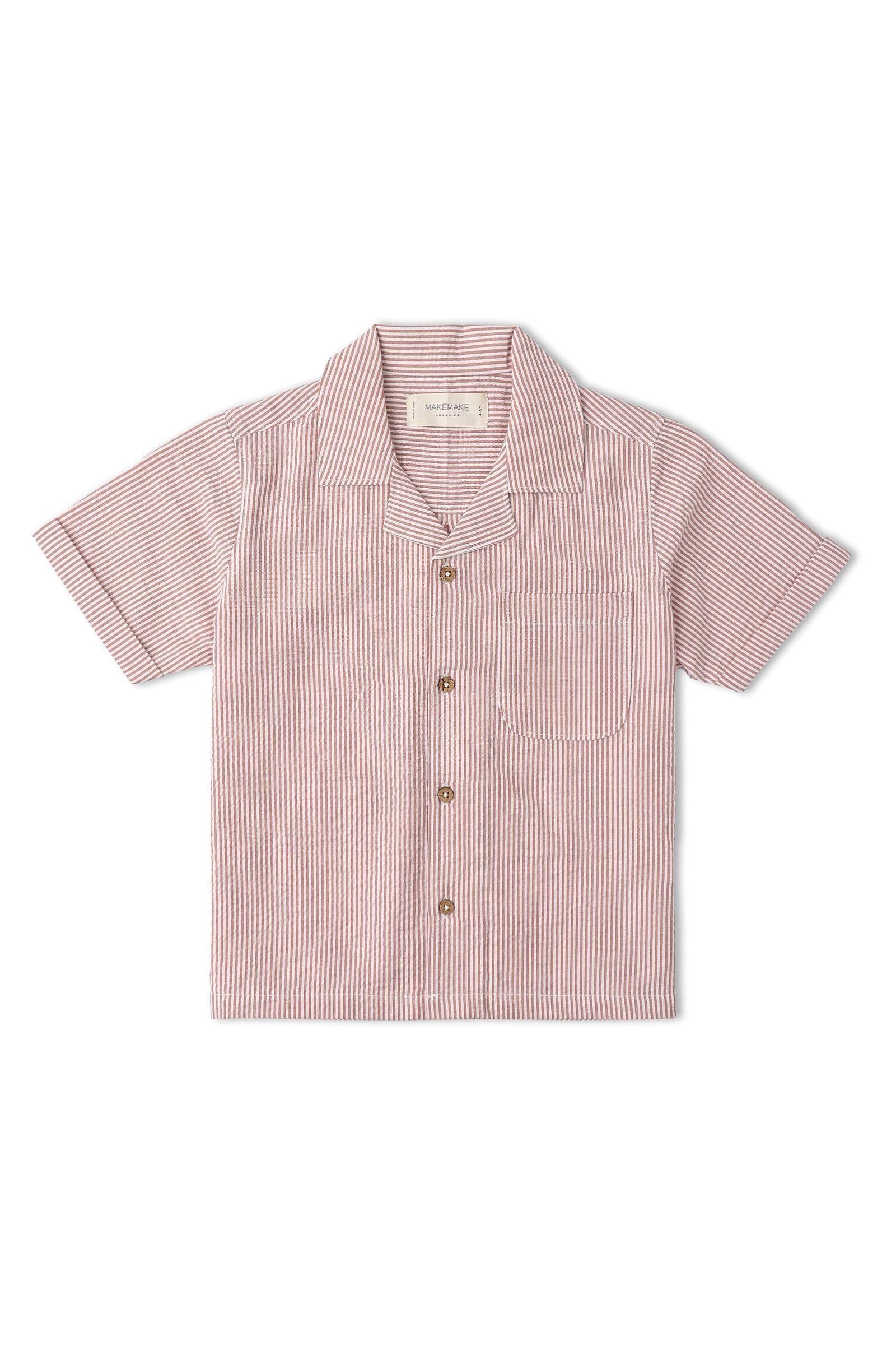 Organic Shirt & Shorts Set - Coral Stripes