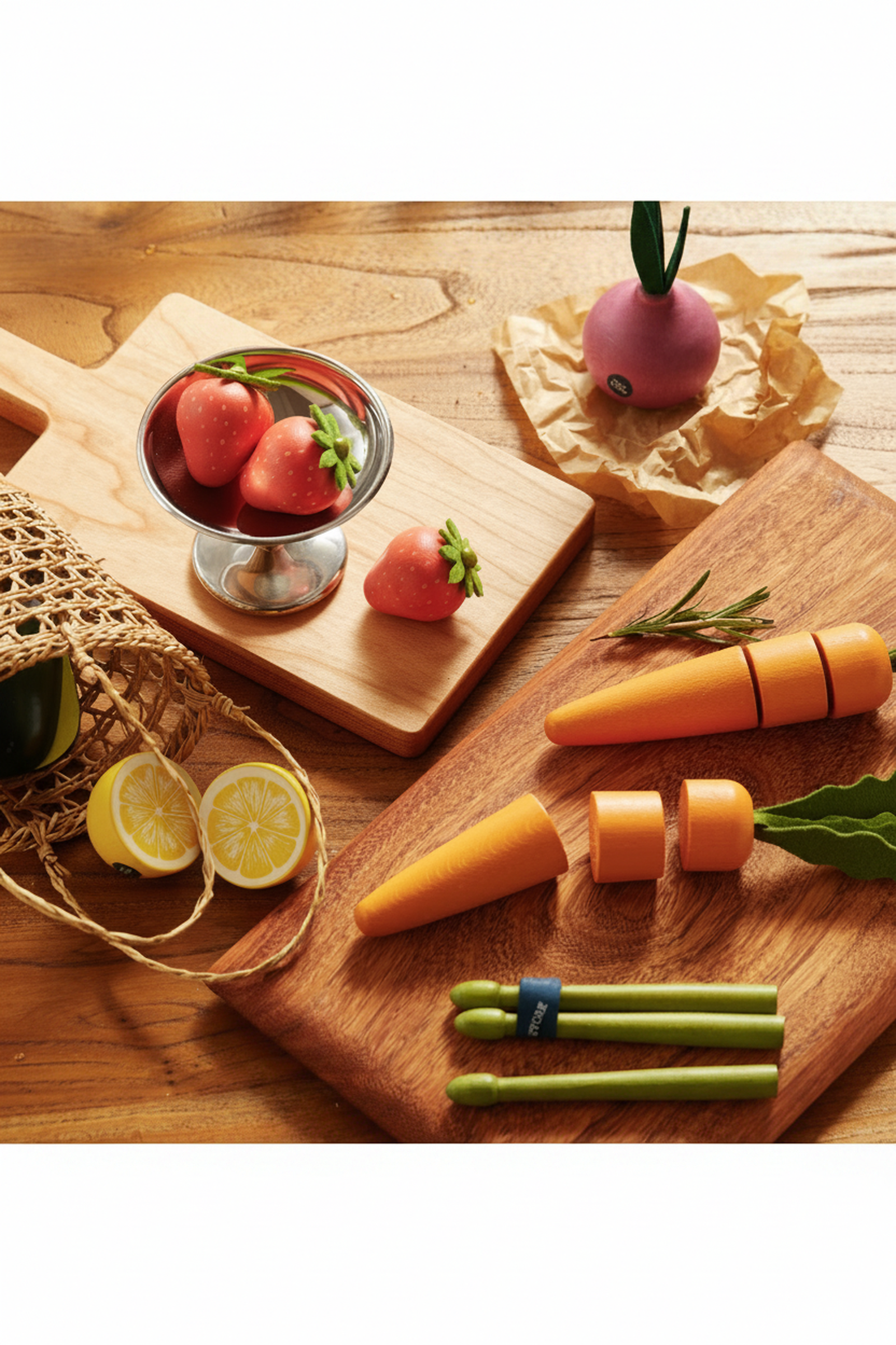 Organic Wooden Fruit & Vegetable Play Food Set