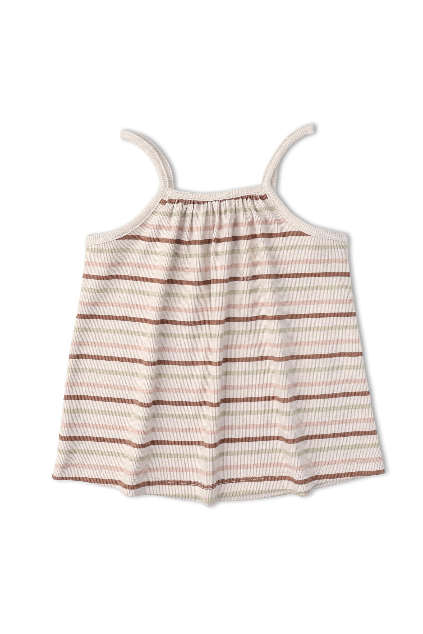 Organic Tank Top & Shorts Set - Terra Stripes