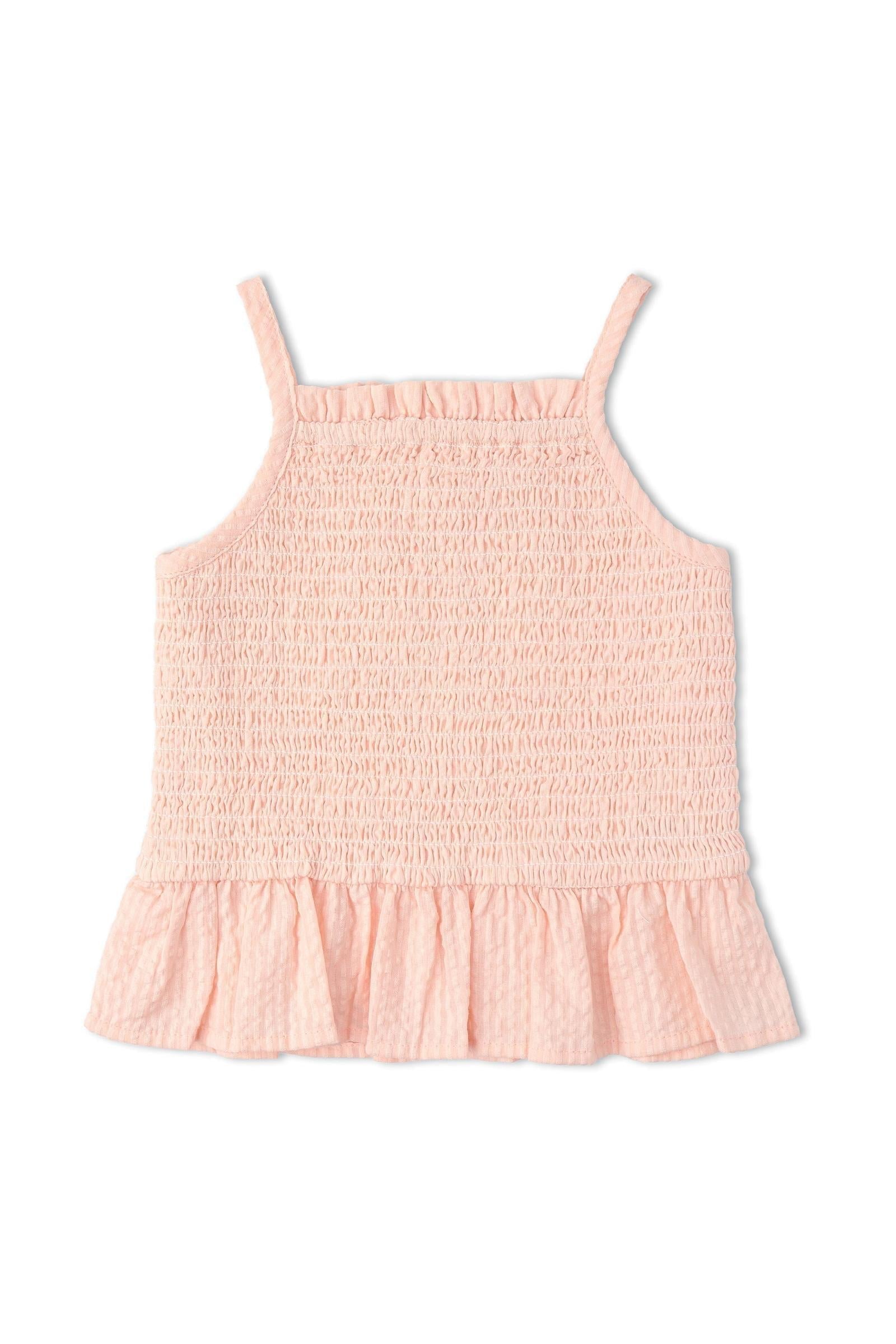 Organic Smocked Top And Bloomer Set - Blush