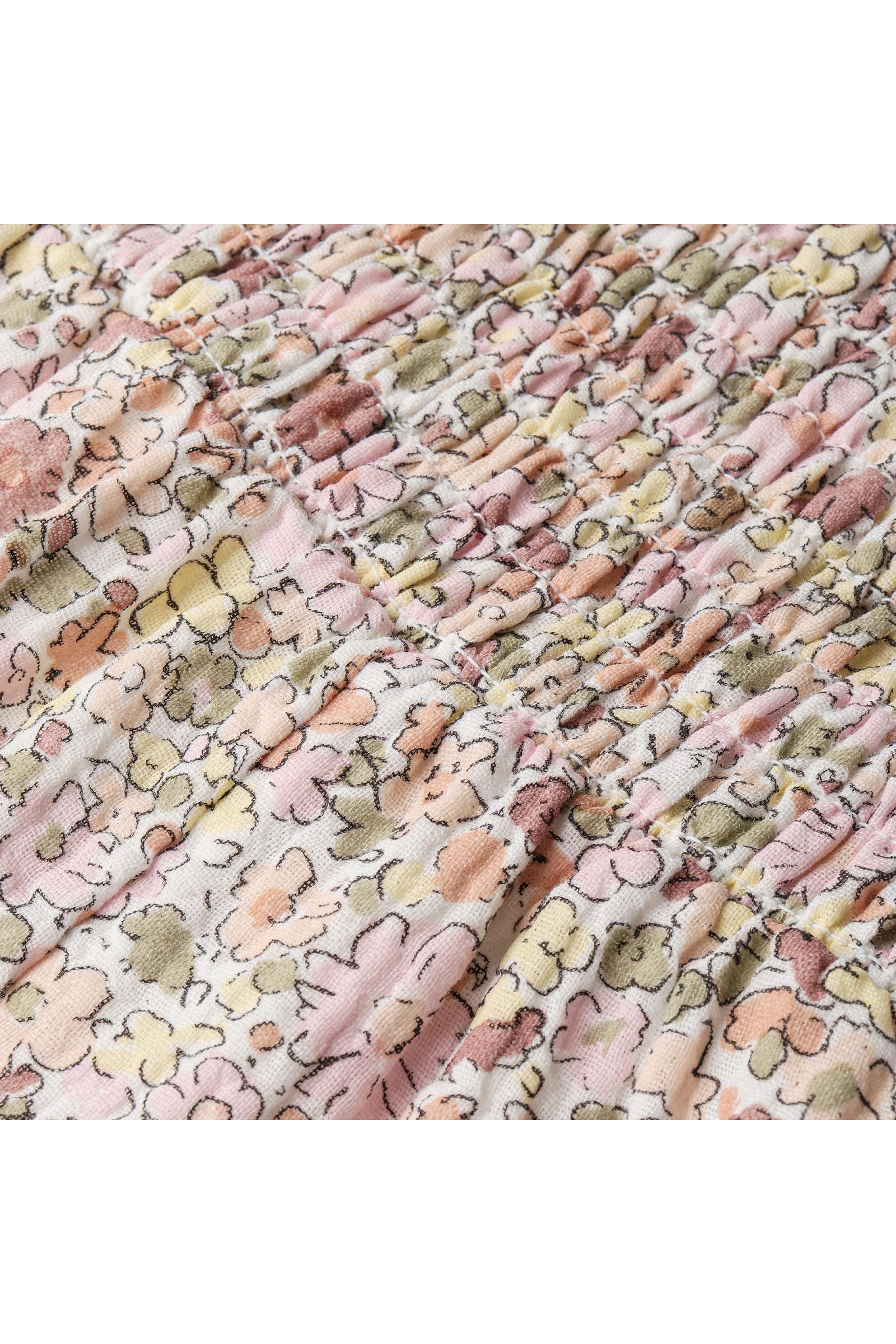 Organic Smocked Jumpsuit - Pastel Bloom