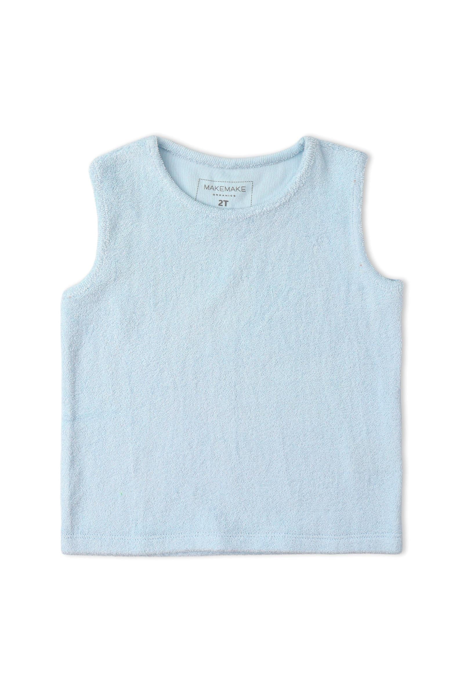 Organic Sleeveless Tee & Shorts Set - Light Blue