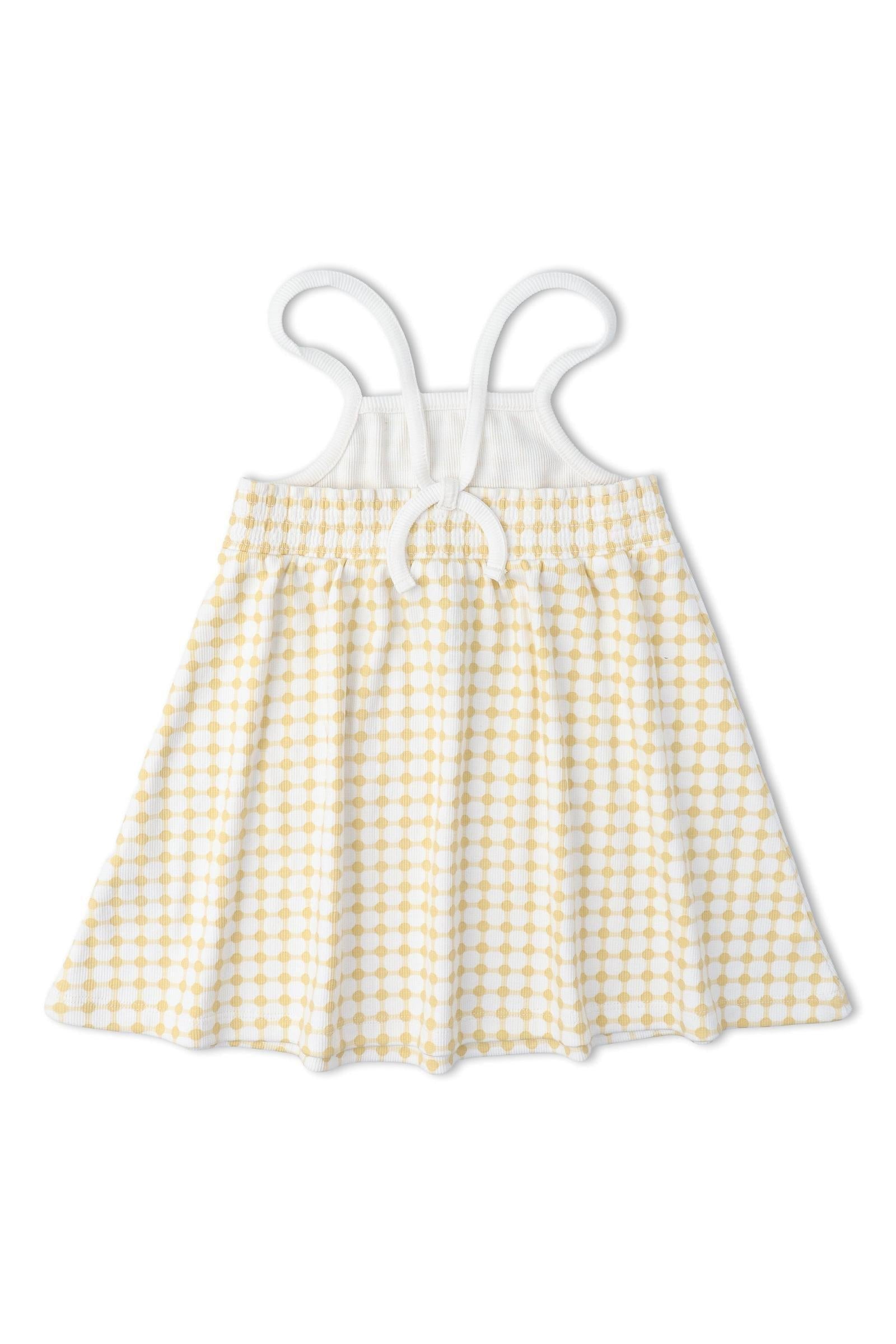 Organic Tie-Back Strap Dress - Dotty Gingham