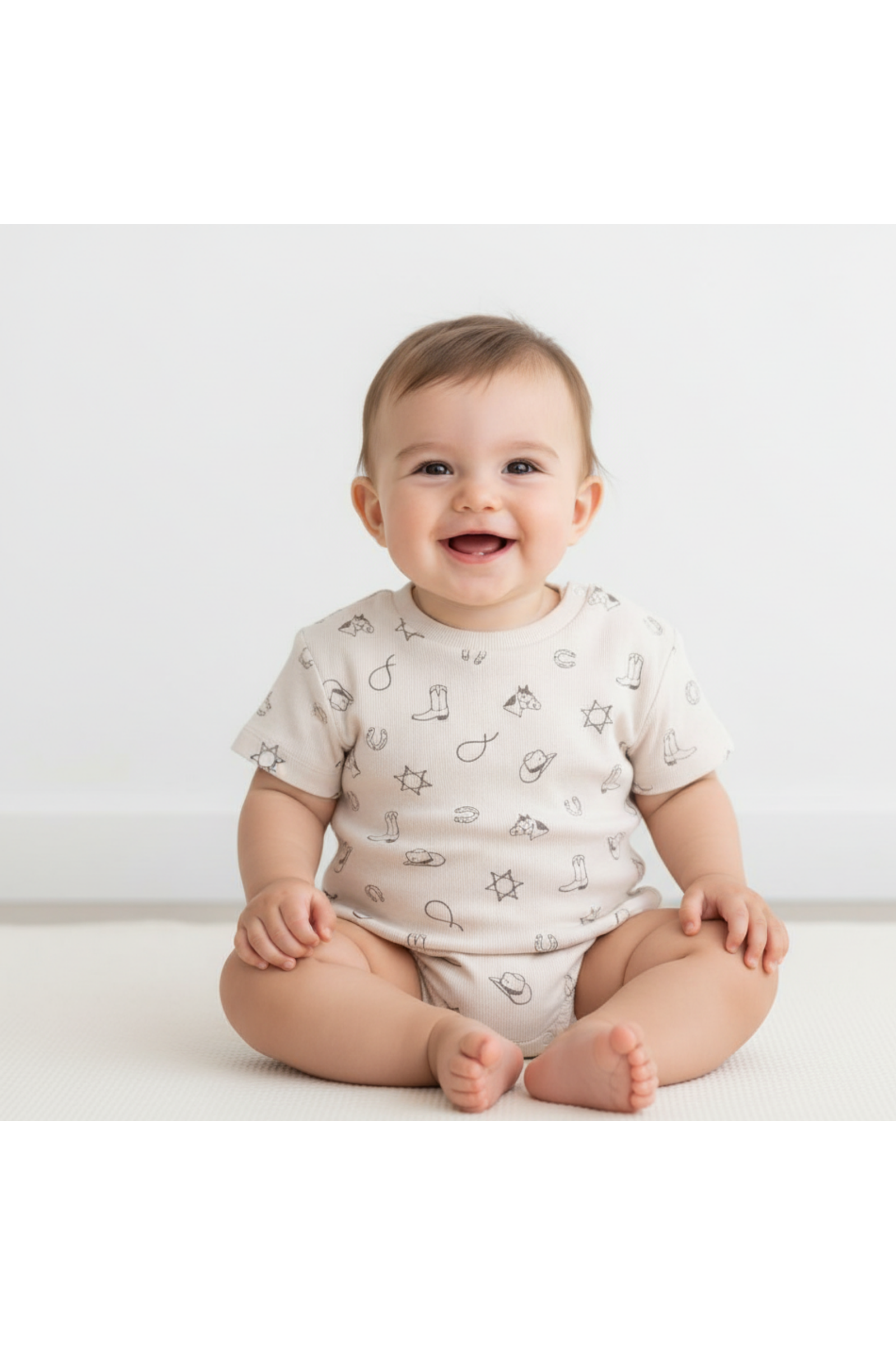 Organic Short Sleeve Bubble Romper - Rodeo