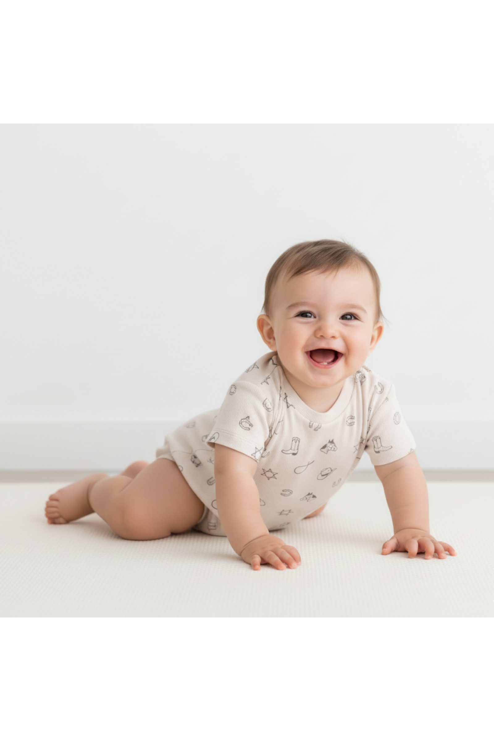 Organic Short Sleeve Bubble Romper - Rodeo