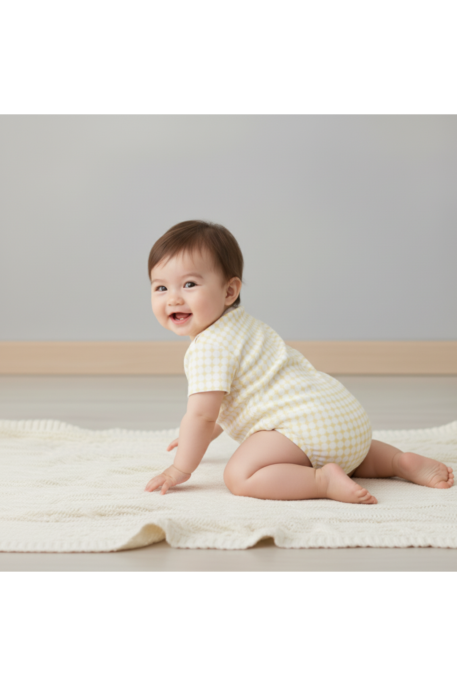 Organic Short Sleeve Bubble Romper - Dotty Gingham