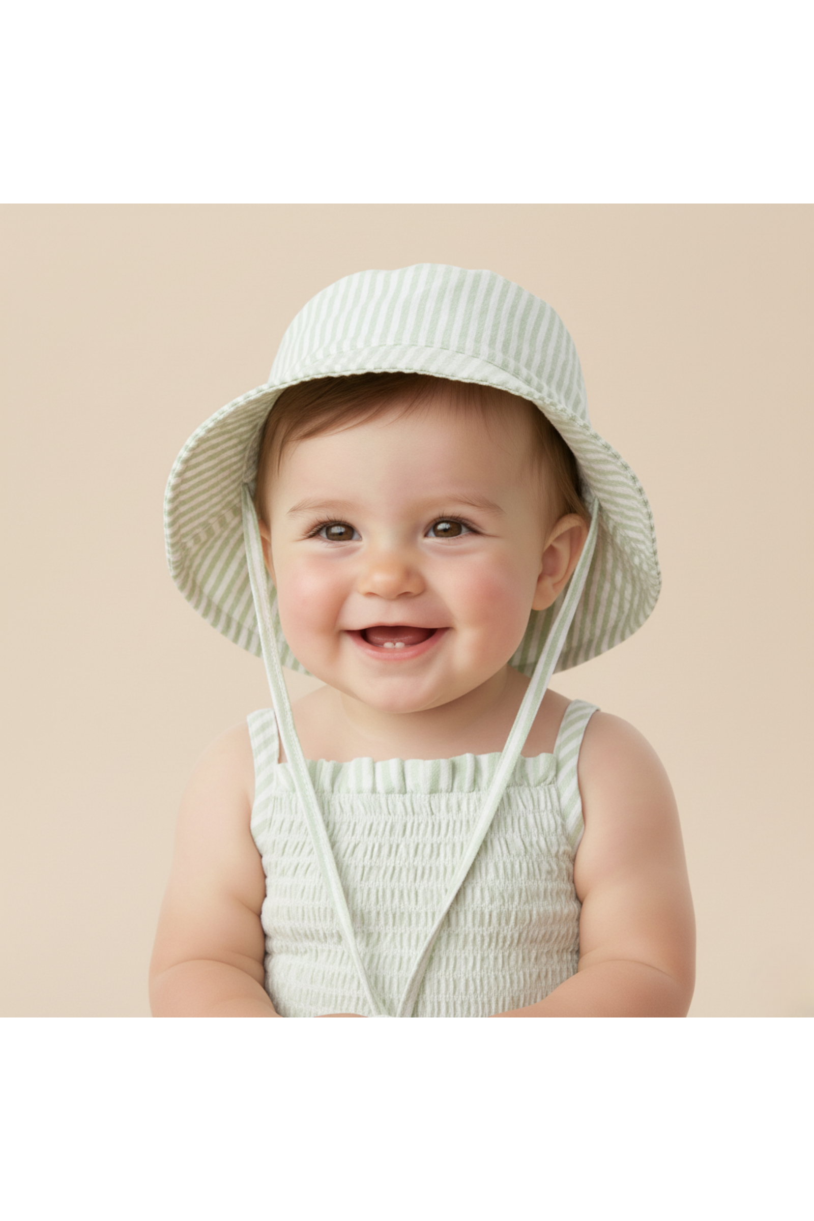 Organic Bucket Sun Hat - Basil Stripes