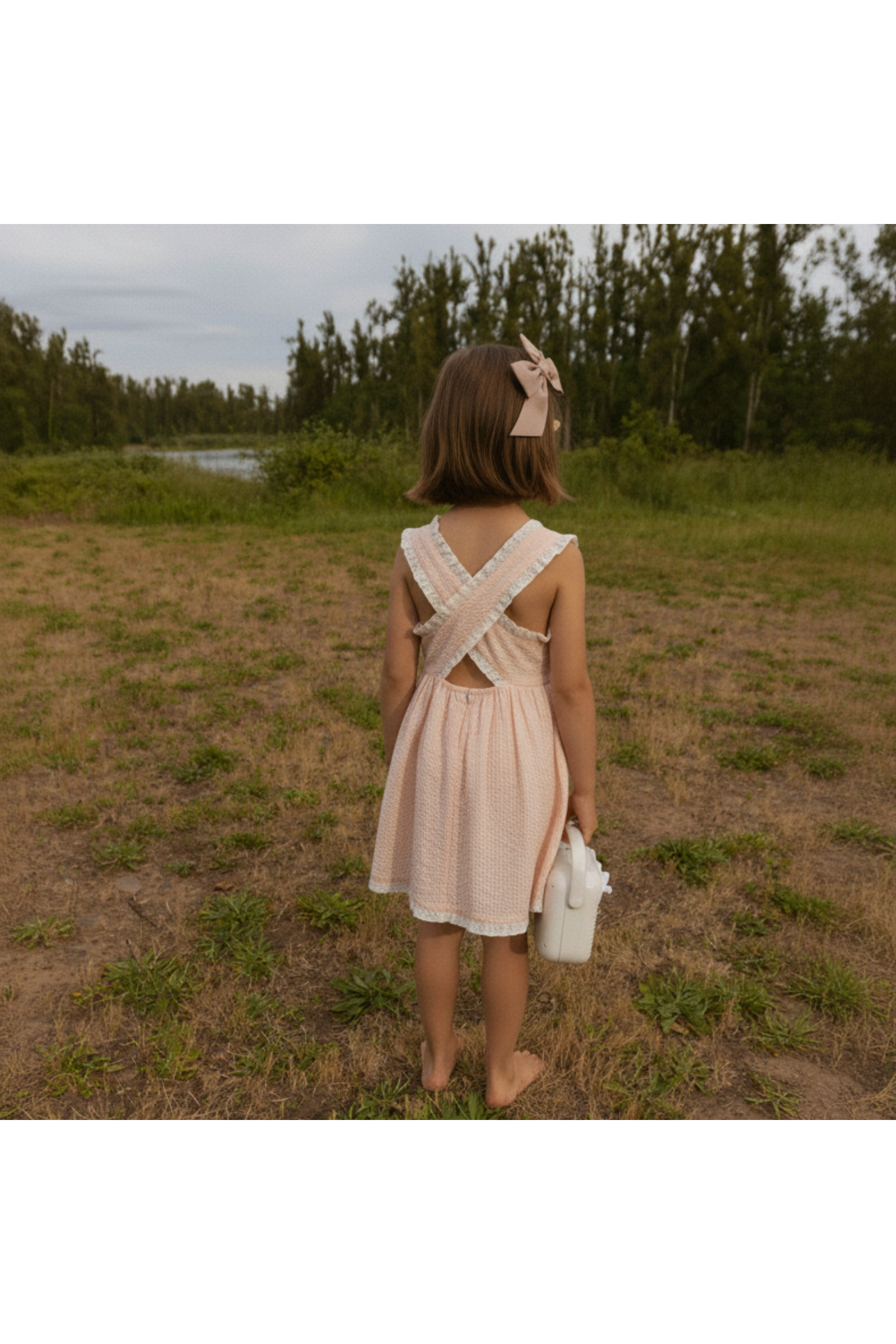 Organic Cross Back Dress - Blush