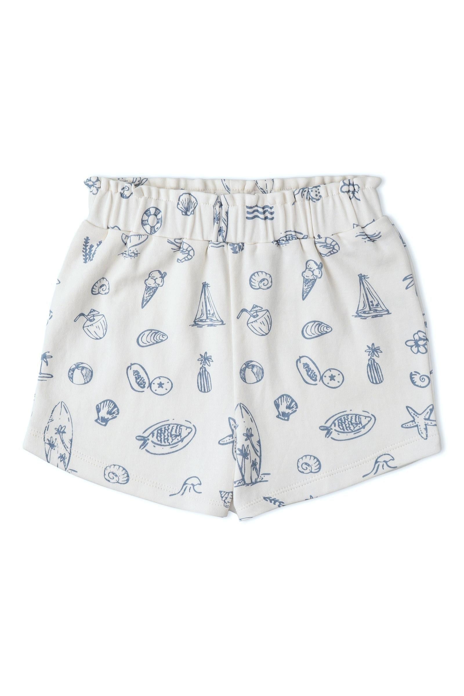 Organic Drop Shoulder Tee & Shorts Set - Coastal
