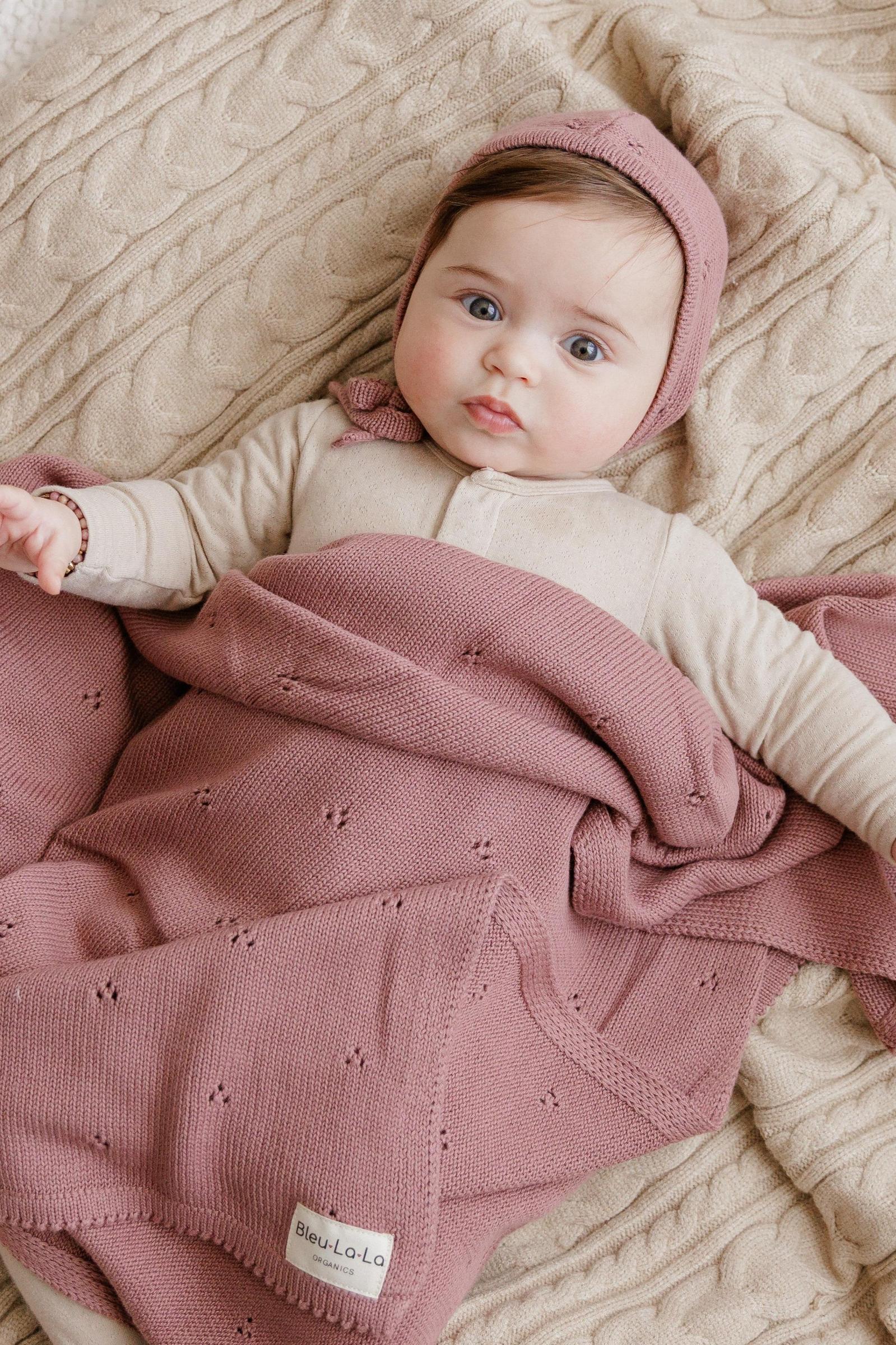 Organic Pointelle Luxury Knit Swaddle Blanket, 100% Cotton