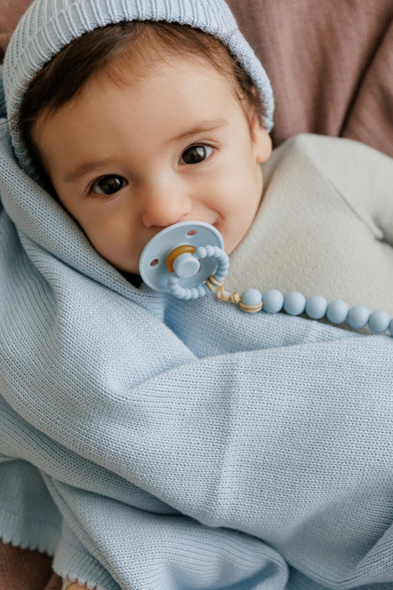 Luxe Collection Knit Baby Blanket + Hat Set with Gift Box, 100% Organic Cotton