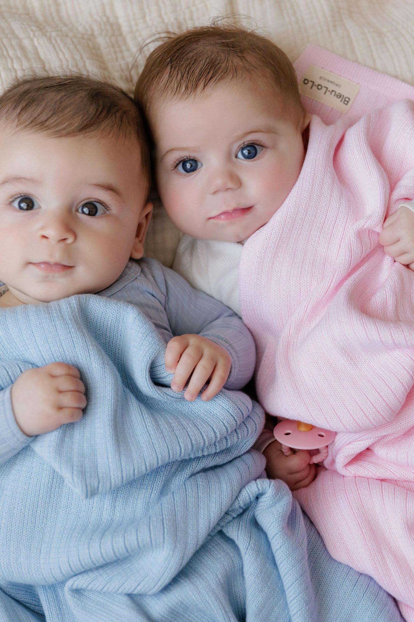 Organic Ribbed Knit Cotton Swaddle Blanket, 100% Organic Cotton
