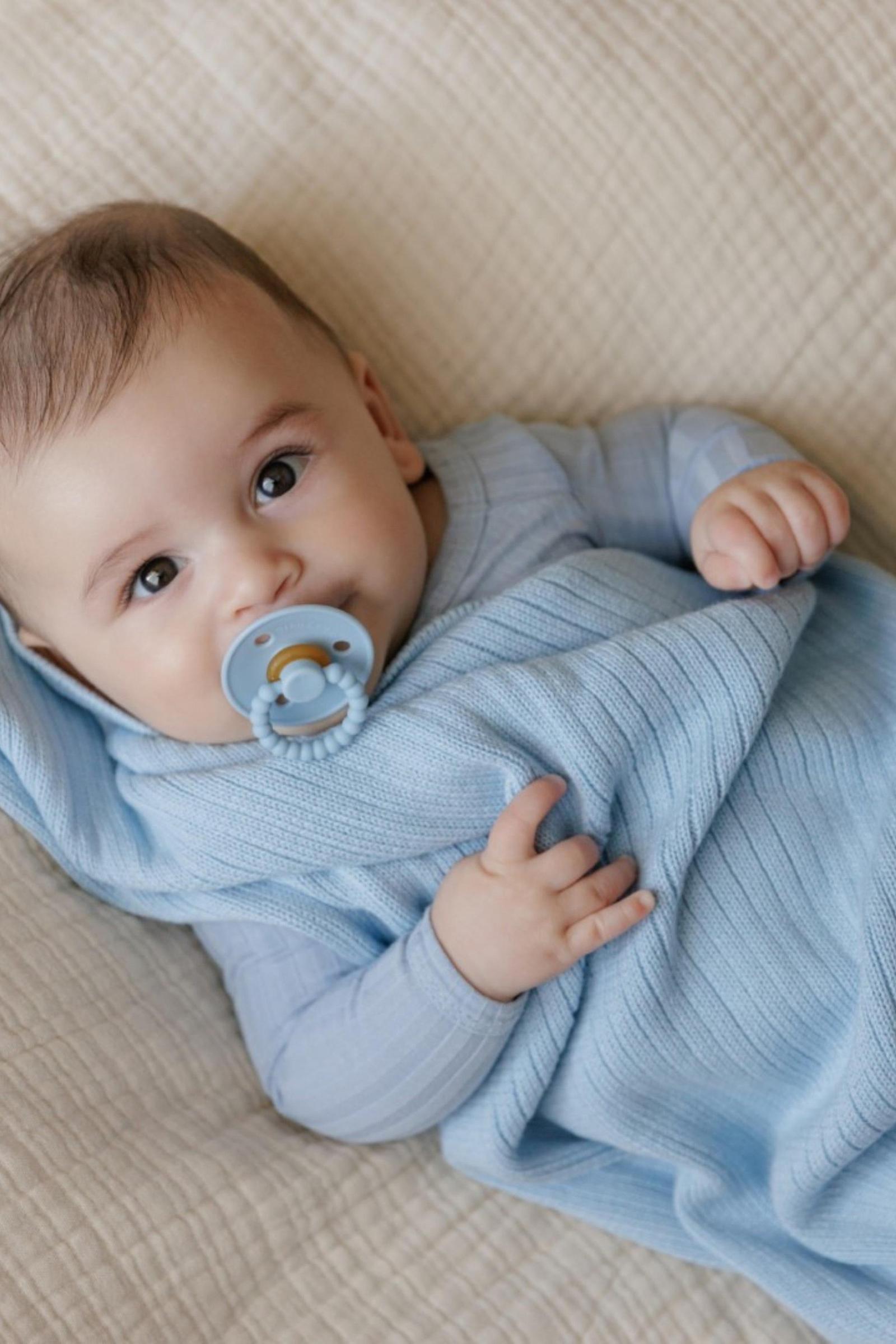 Organic Ribbed Knit Cotton Swaddle Blanket, 100% Organic Cotton