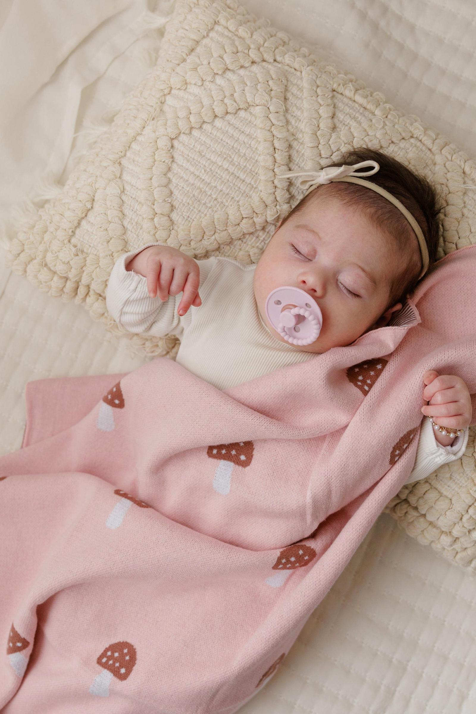 Knit Mushroom Luxury Swaddle Blanket, 100% OEKO Tex Pima Cotton