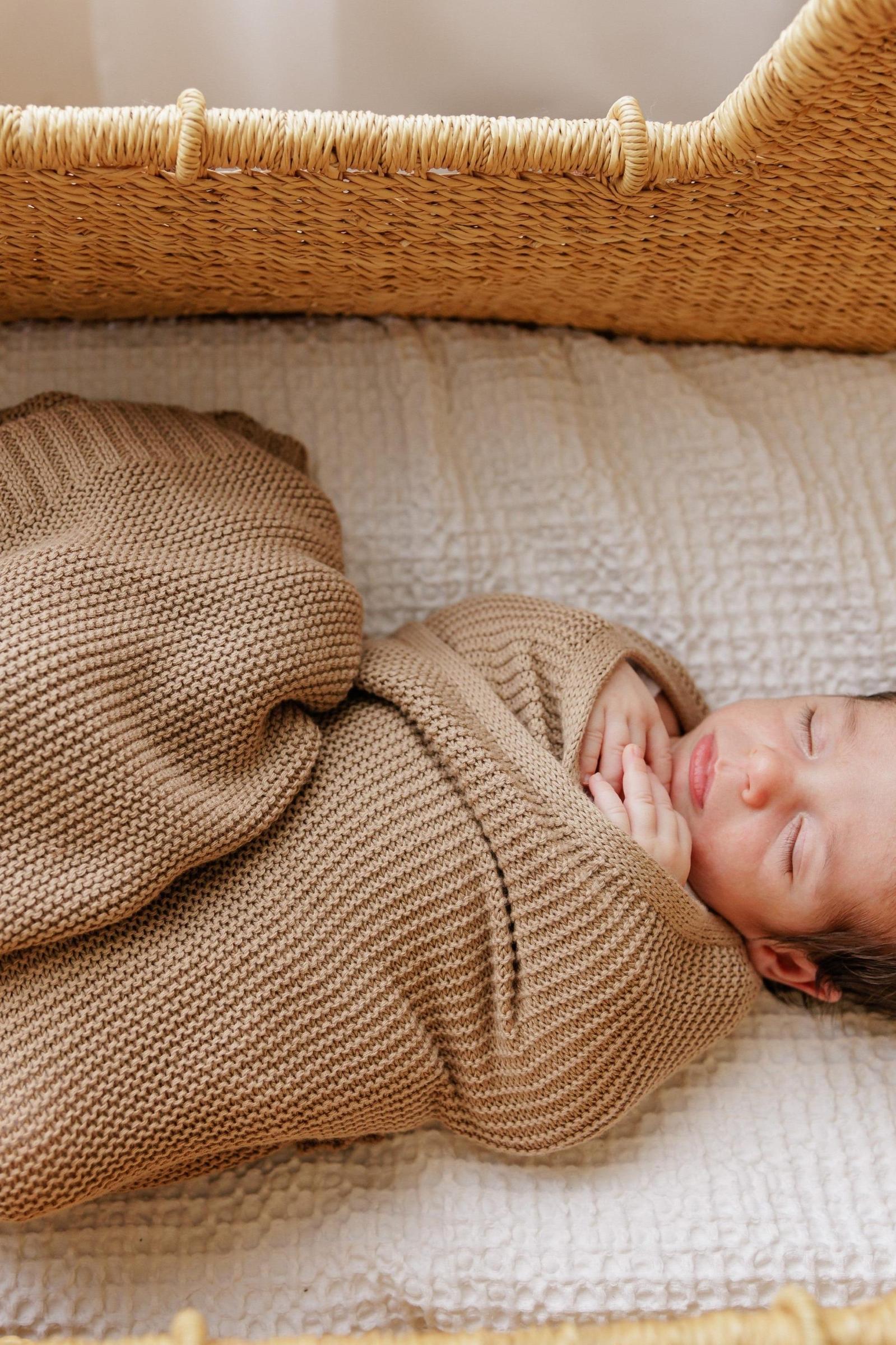 Heritage Knit - 100% Organic Cotton Luxury Knit Baby Swaddle Blanket