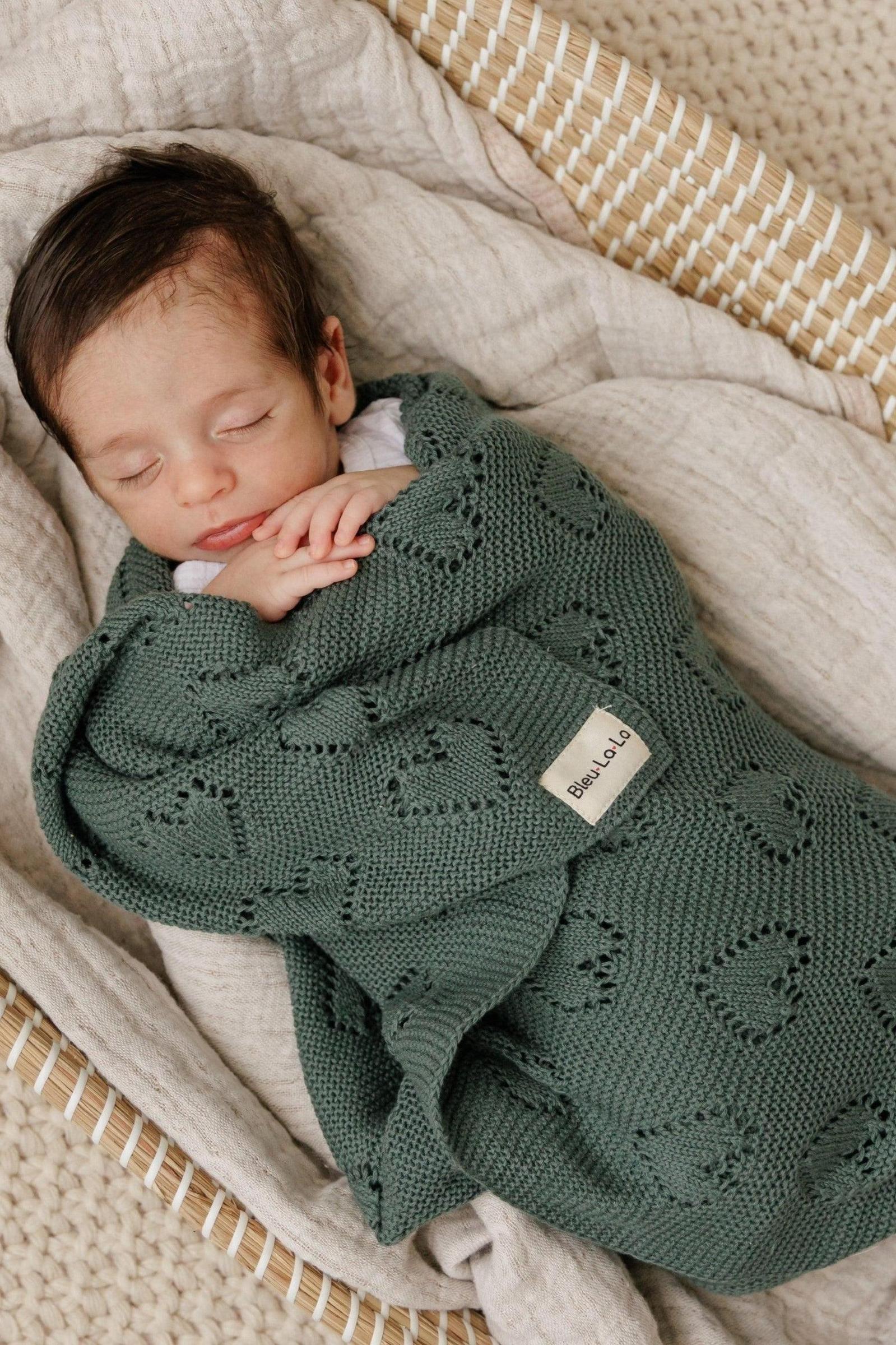Knit Heart Luxury Swaddle Blanket, 100% OEKO Tex Pima Cotton