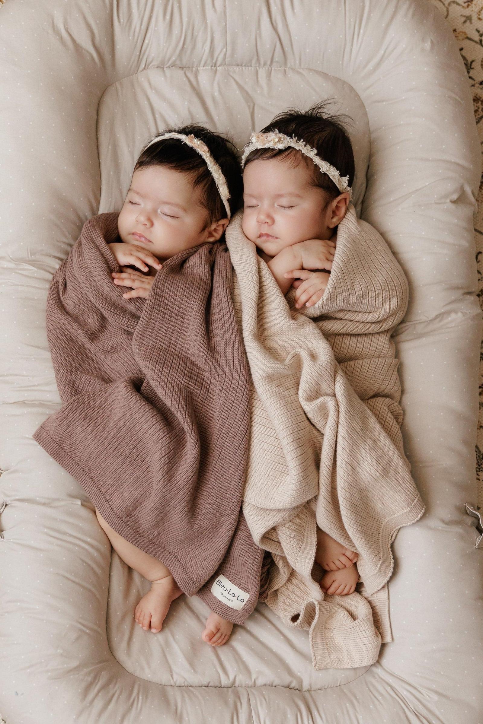 Organic Ribbed Knit Cotton Swaddle Blanket, 100% Organic Cotton