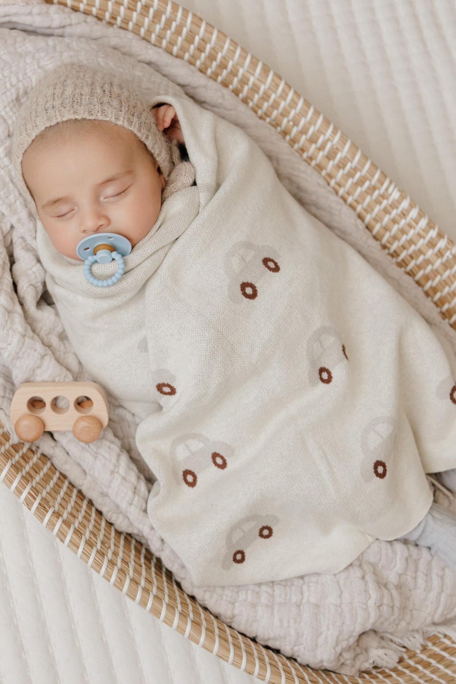 Knit Car Luxury Swaddle Blanket, 100% OEKO Tex Pima Cotton