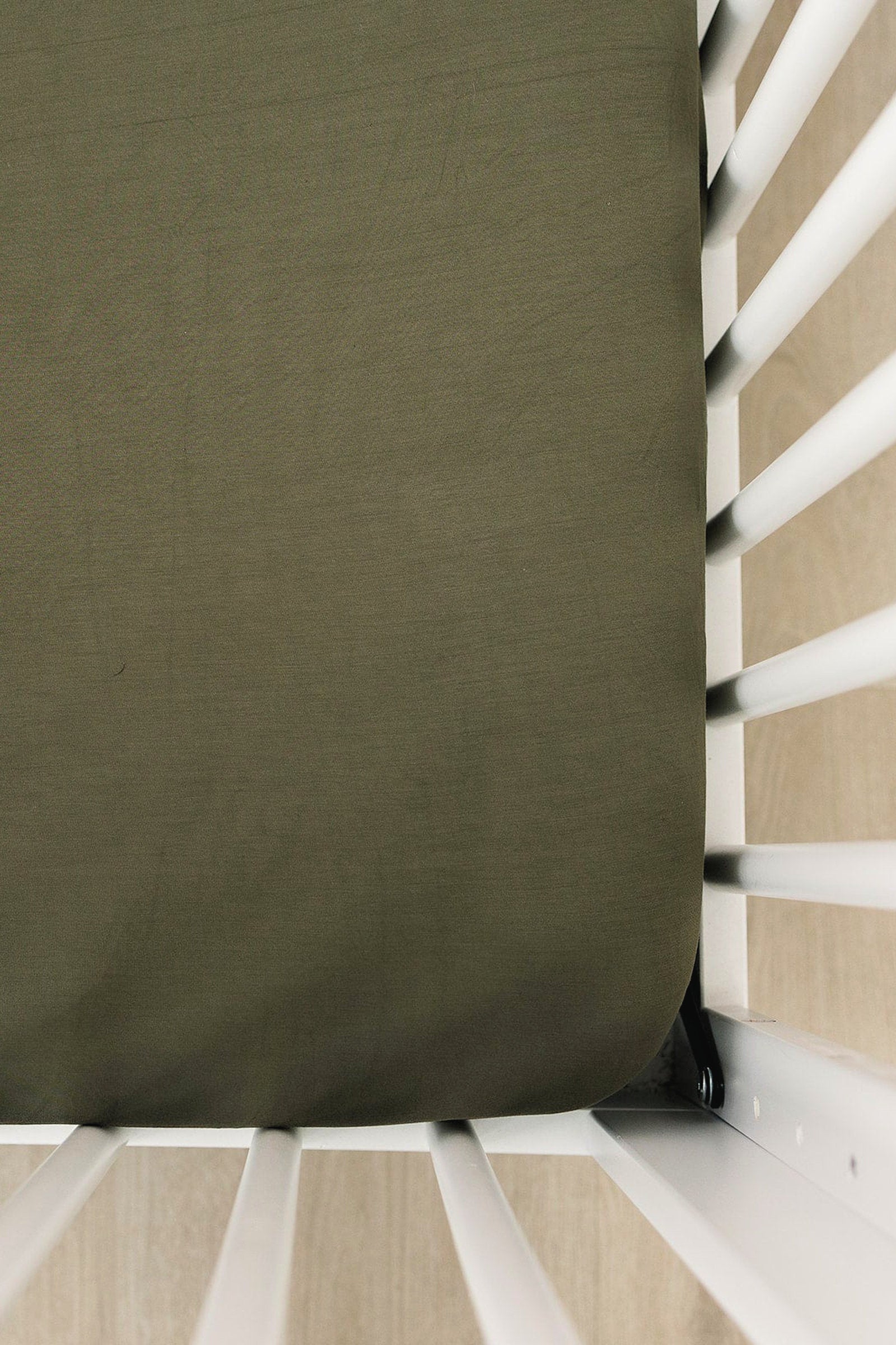 Olive Stretch Crib Sheet, Bamboo, Baby Essentials