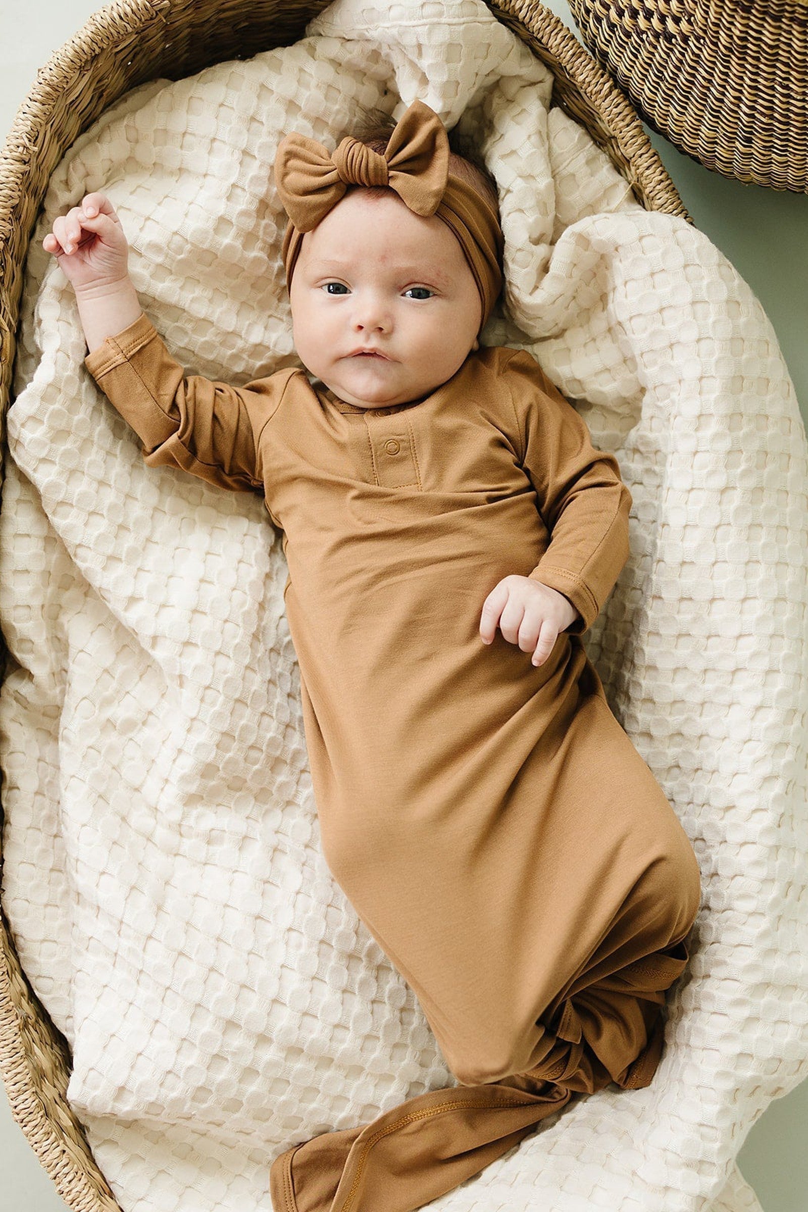 Mustard Knot Gown, Bamboo, Baby Essentials