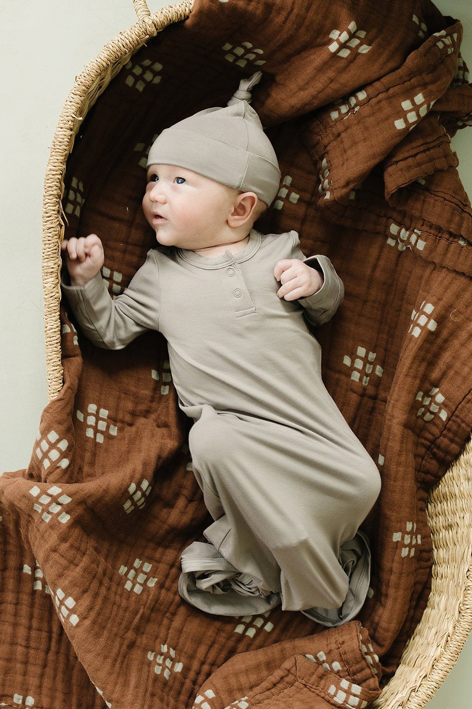 Oatmeal Swaddle Blanket + Hat OR Head Wrap Set, Bamboo, Baby Essentials, Gender Neutral