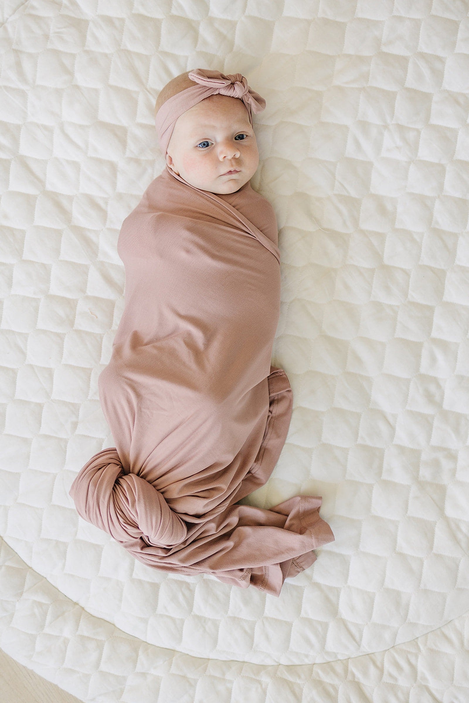 Dusty Rose Stretch Swaddle Blanket, Bamboo, Baby Essentials