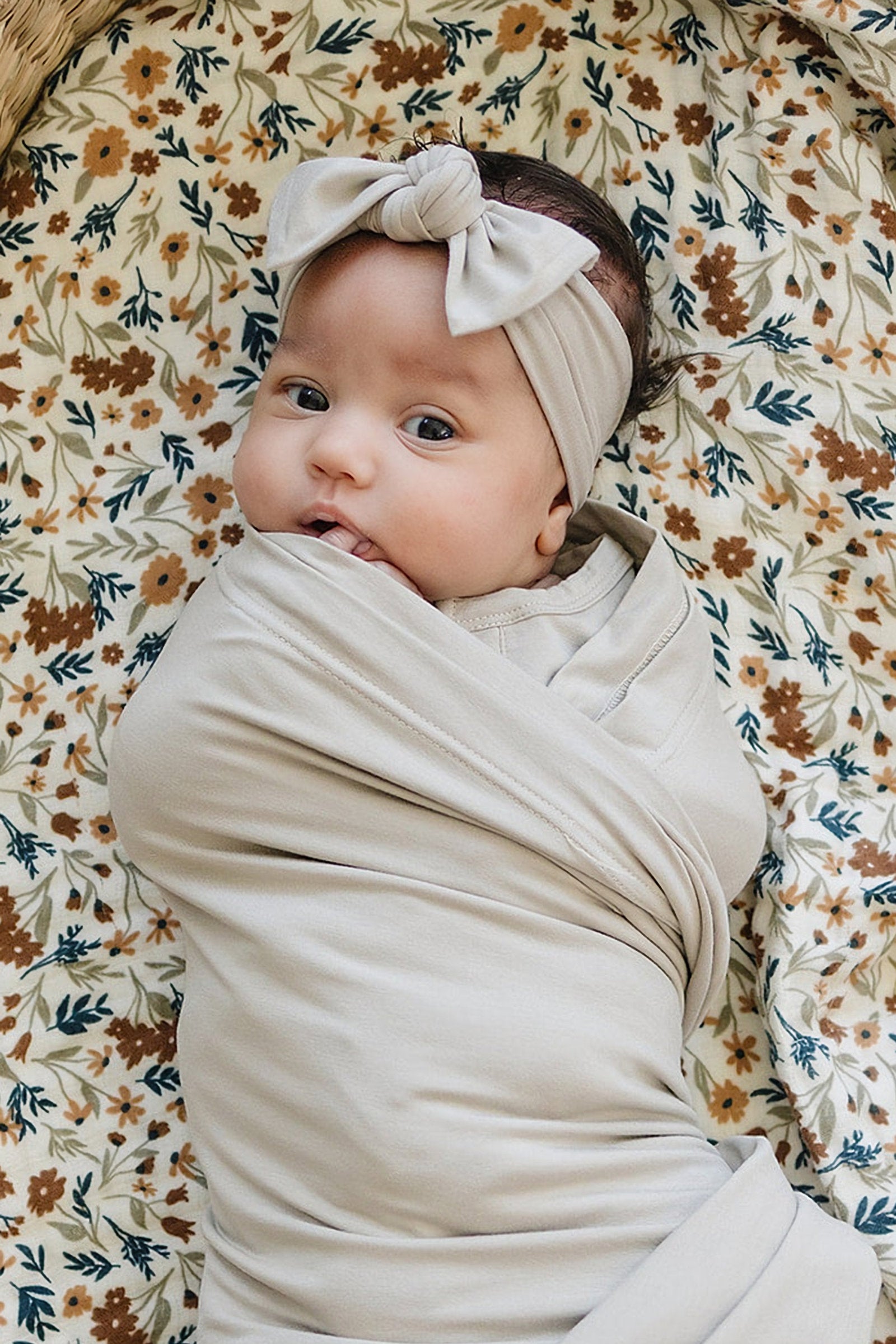 Baby Girl Oatmeal Head Wrap, Bamboo, Baby