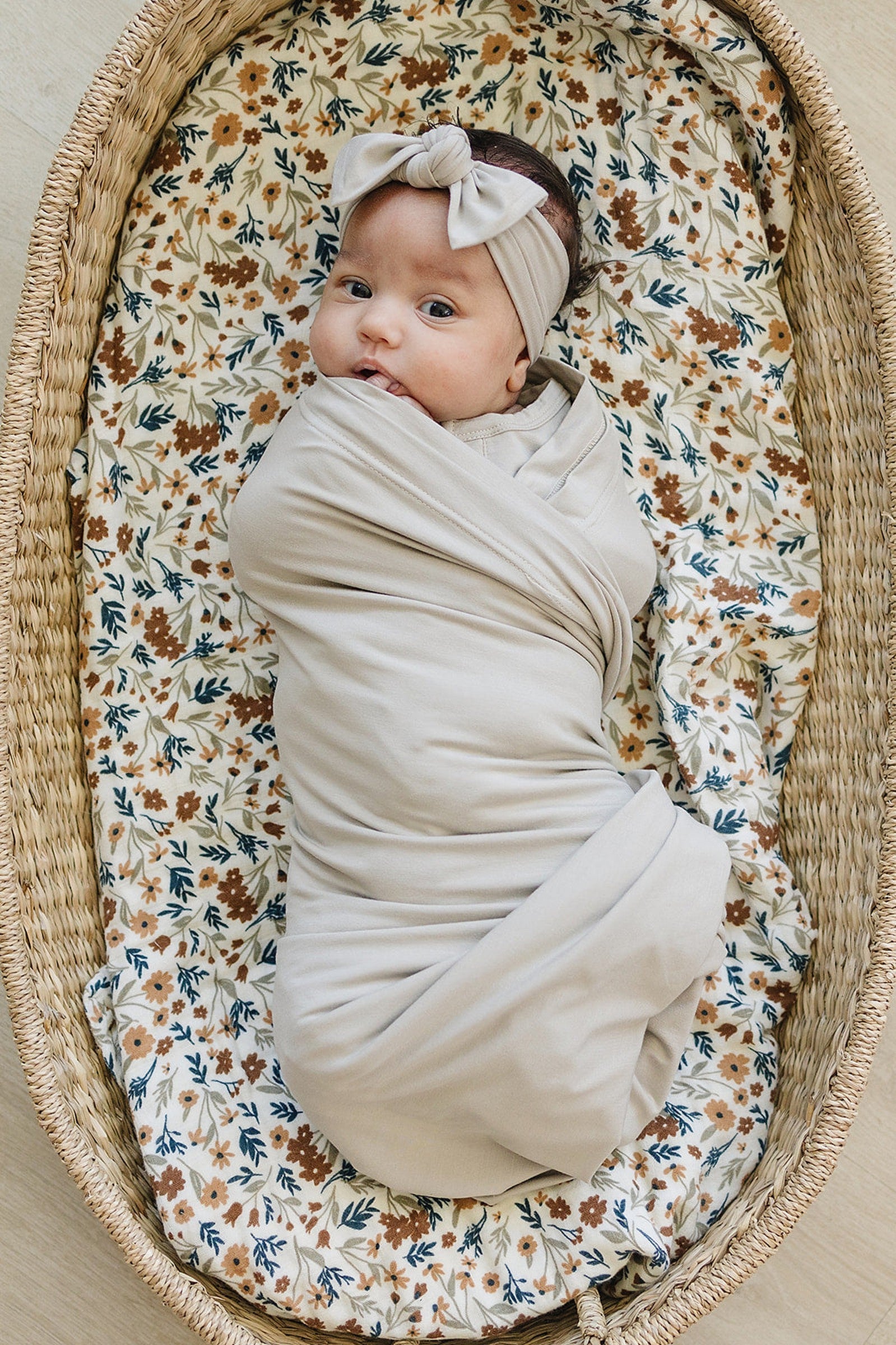 Oatmeal Swaddle Blanket + Hat OR Head Wrap Set, Bamboo, Baby Essentials, Gender Neutral