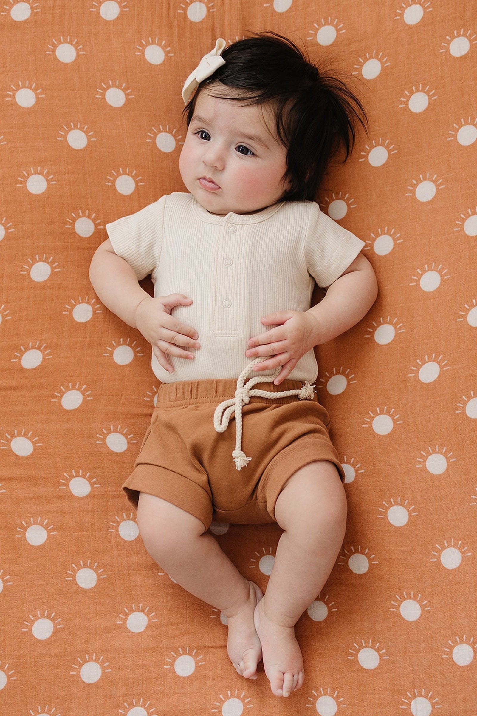 Vanilla Ribbed Snap Bodysuit, Organic Cotton, Baby Essentials