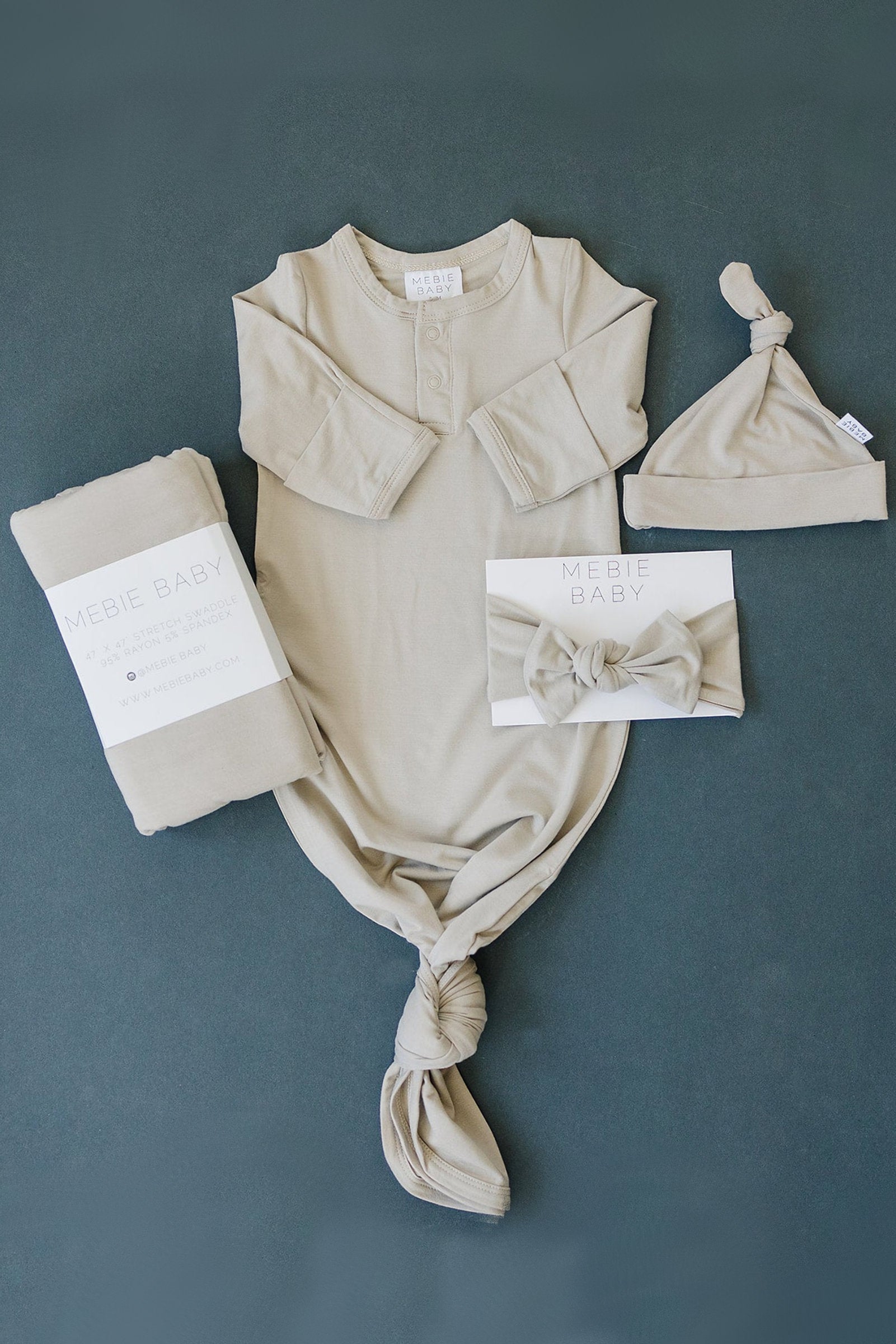 Oatmeal Knot Gown, Bamboo, Baby Essentials