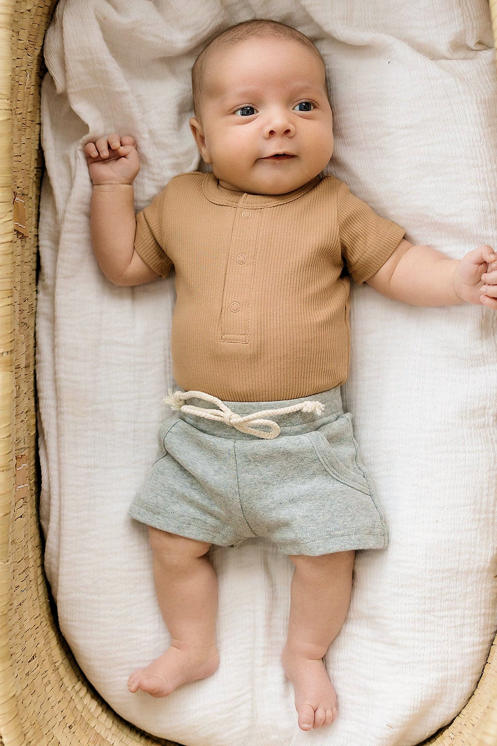 Cafe Ribbed Snap Bodysuit, Baby Essentials, Gender Neutral, Organic Cotton