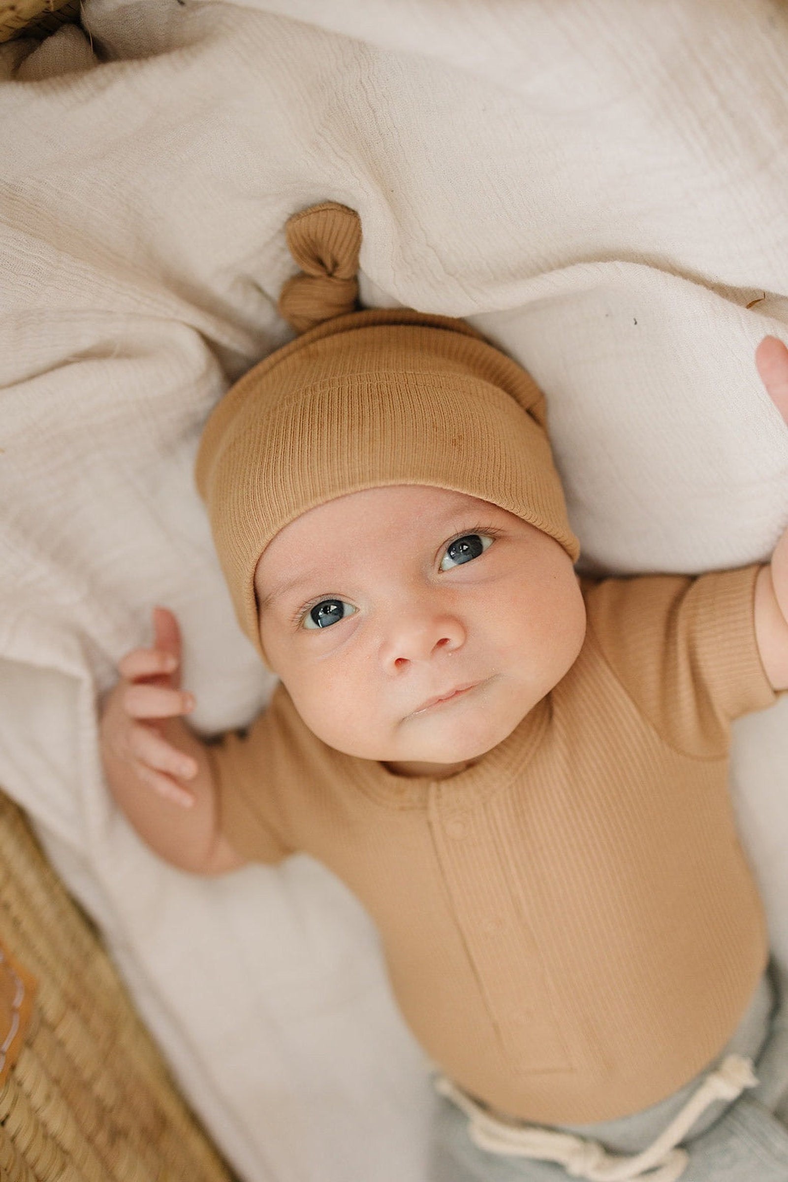Cafe Organic Ribbed Newborn Knot Hat, Organic Cotton, Gender Neutral, Baby Essentials