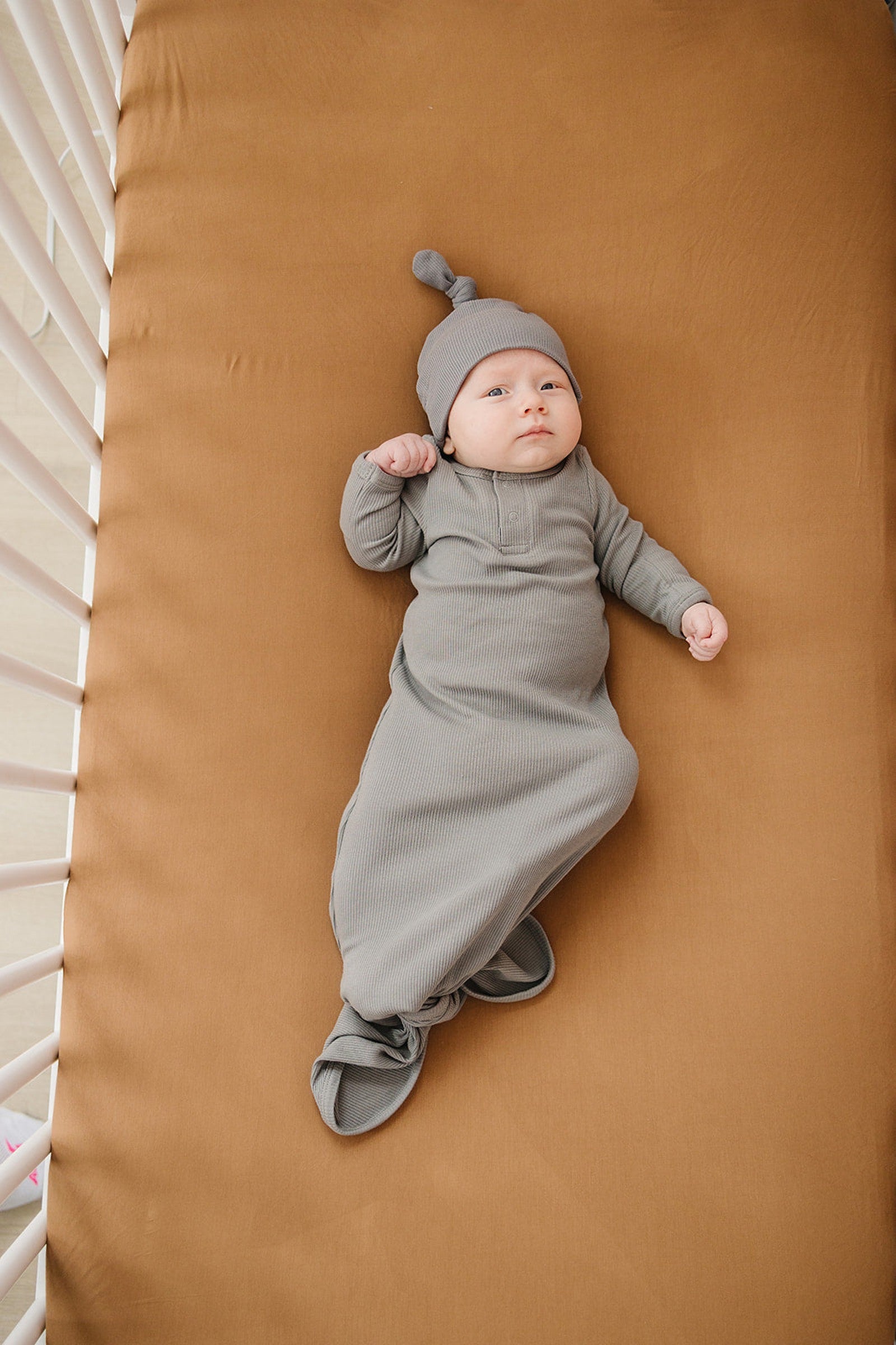 Mustard Stretch Crib Sheet, Bamboo, Baby Essentials